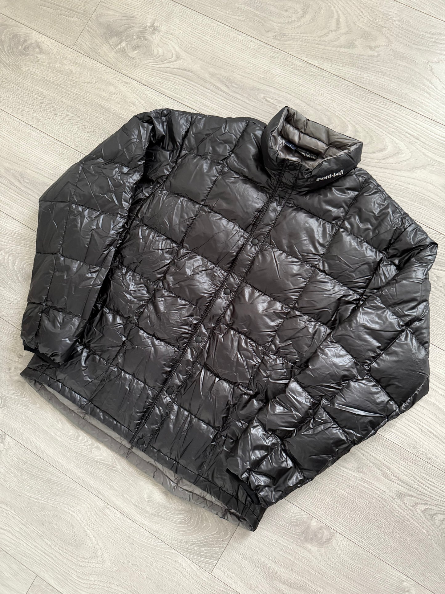 Montbell Snap Front Square Stitch Down Puffer Jacket - Size M