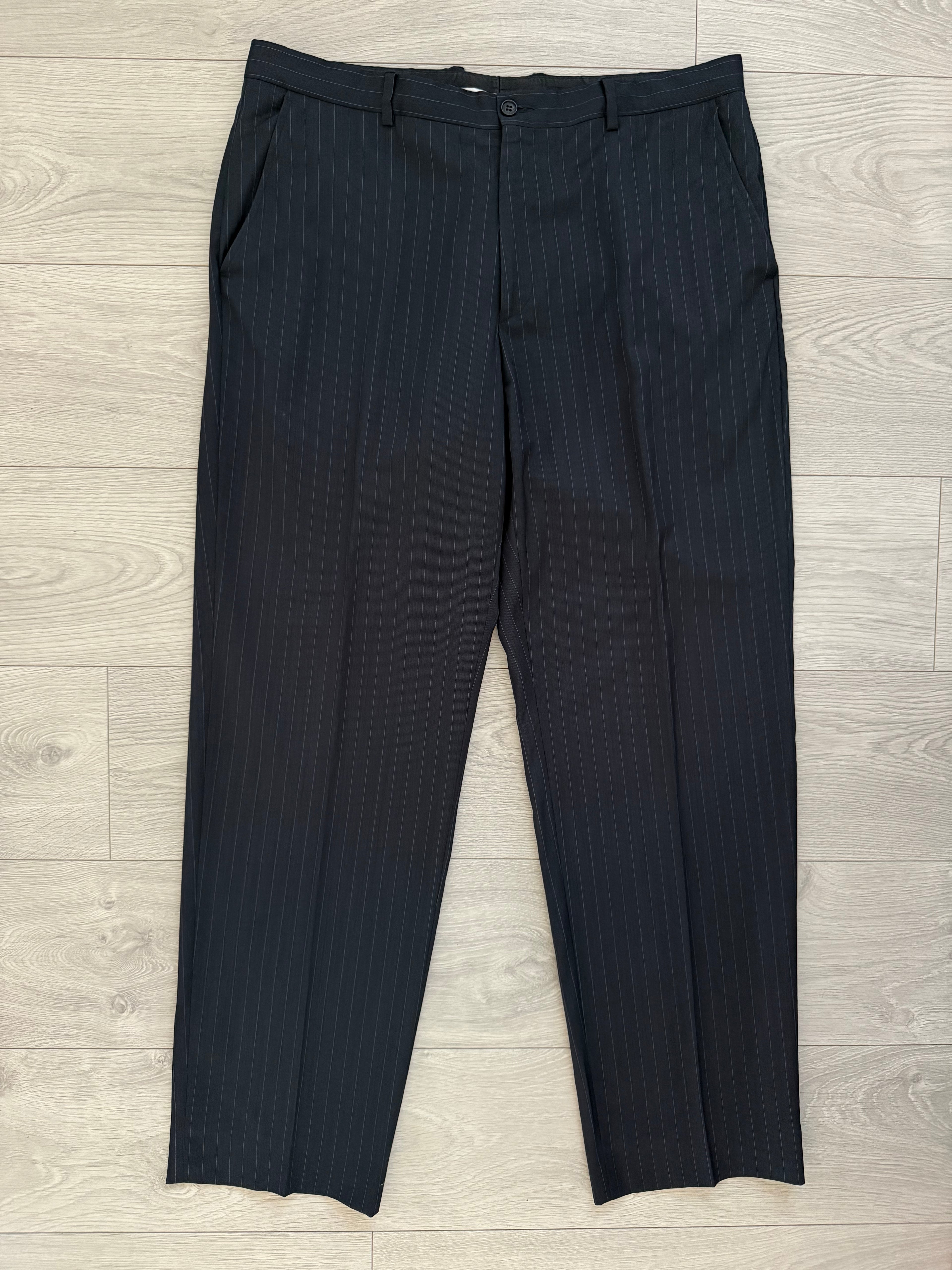 Emporio Armani 1990s 2B Striped Navy Suit - Size XXL Jacket / 38" Waist