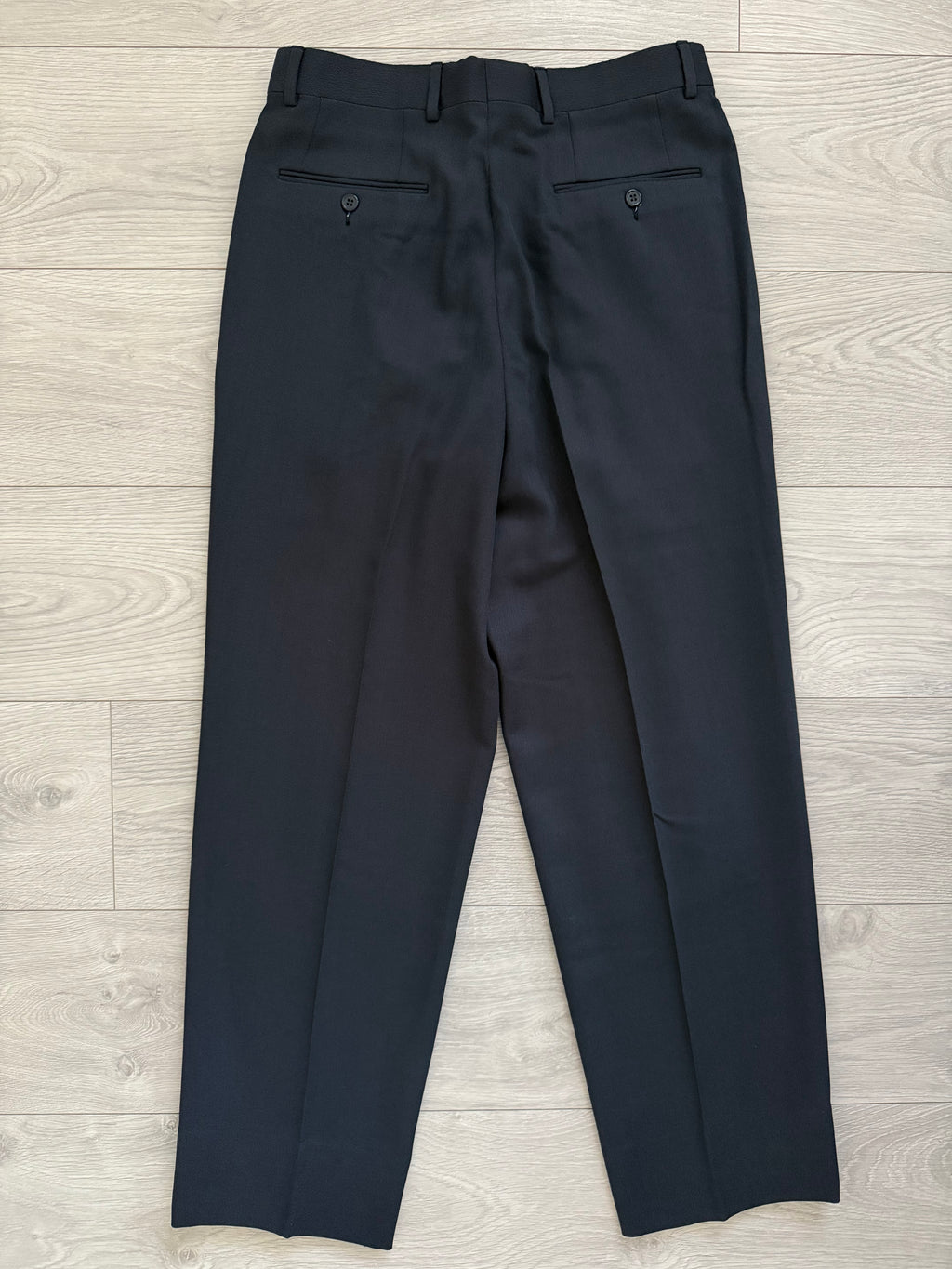 Giorgio Armani 1980s Peaked Lapel Double Breasted Wool Pleated Suit - Size M Jacket / 32" Waist