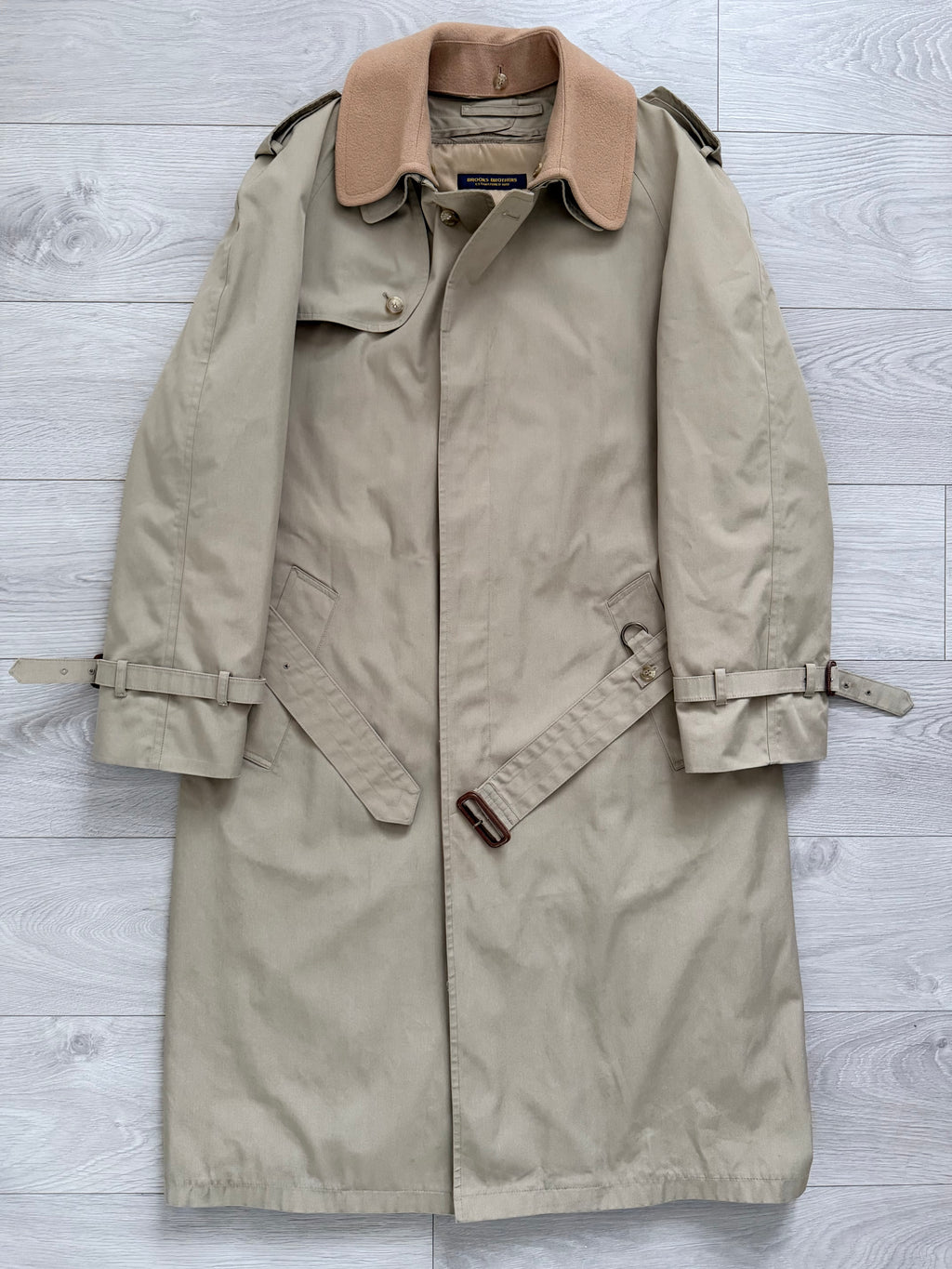 Brooks Brothers Vintage Water Repellent Trench Coat W/ Removable Wool Liner - Size M