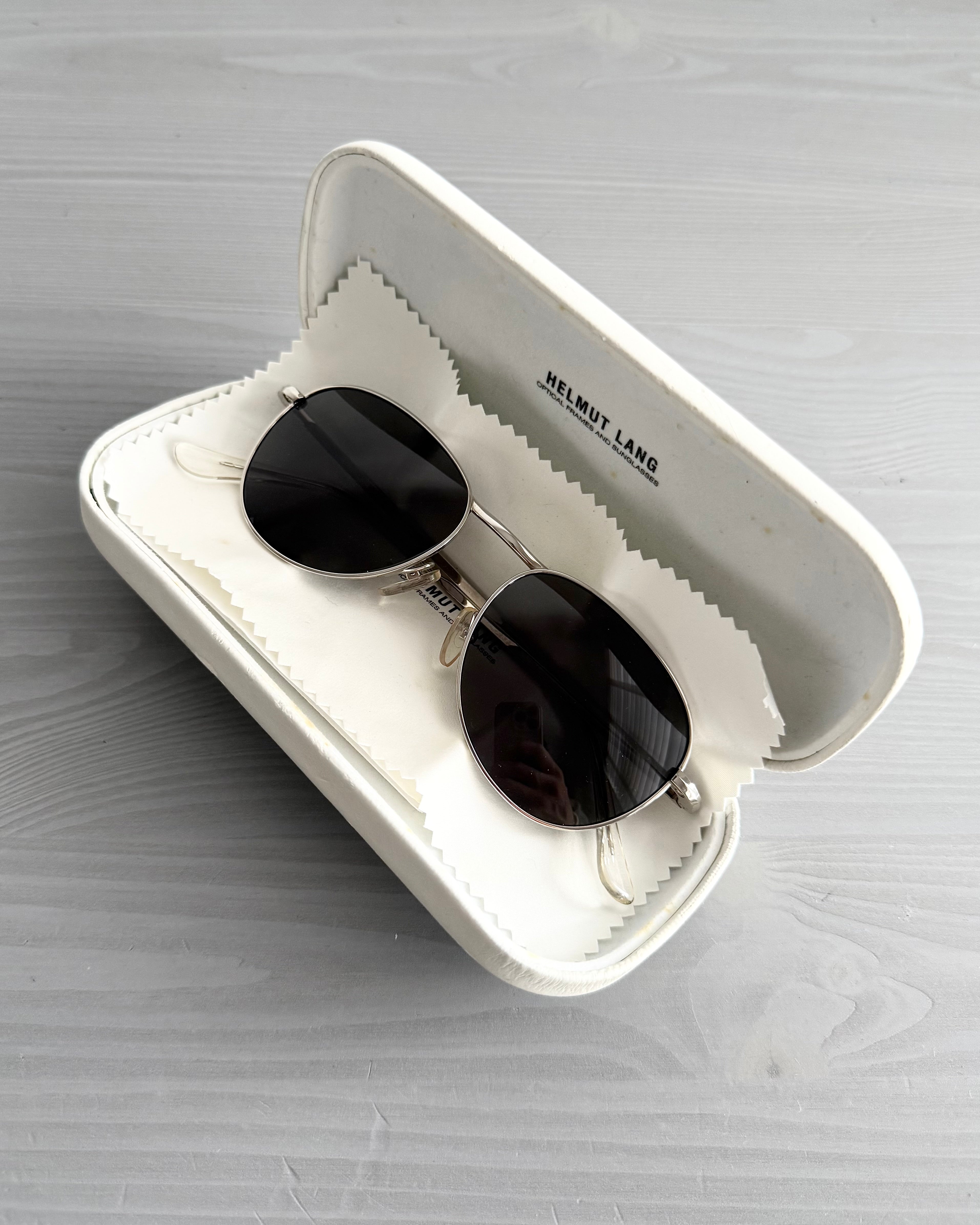 Helmut Lang 1999 Titanium Aviator Sunglasses – NDWC0 Shop