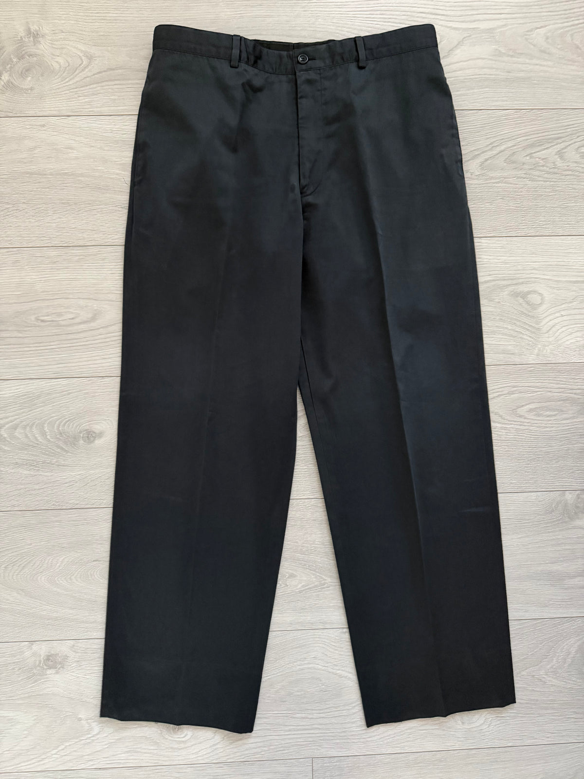 Armani 1990s Cotton 3B Black Suit - Size L Jacket / 34" Waist
