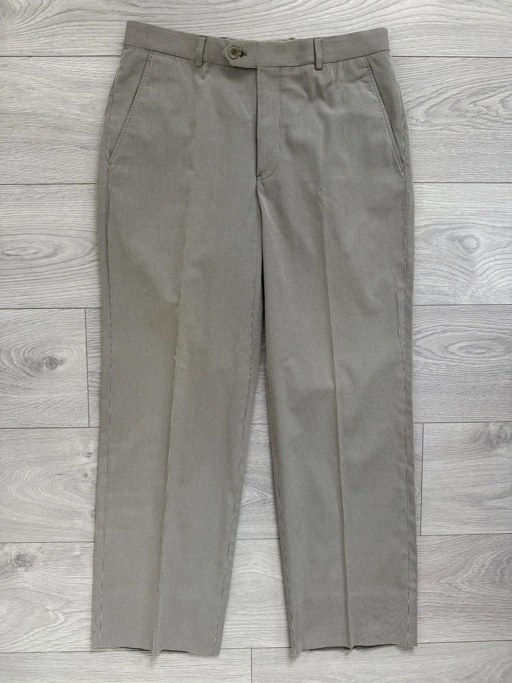 Armani 2000s Pleated Cotton Blend Striped Pants - Size 31" Waist