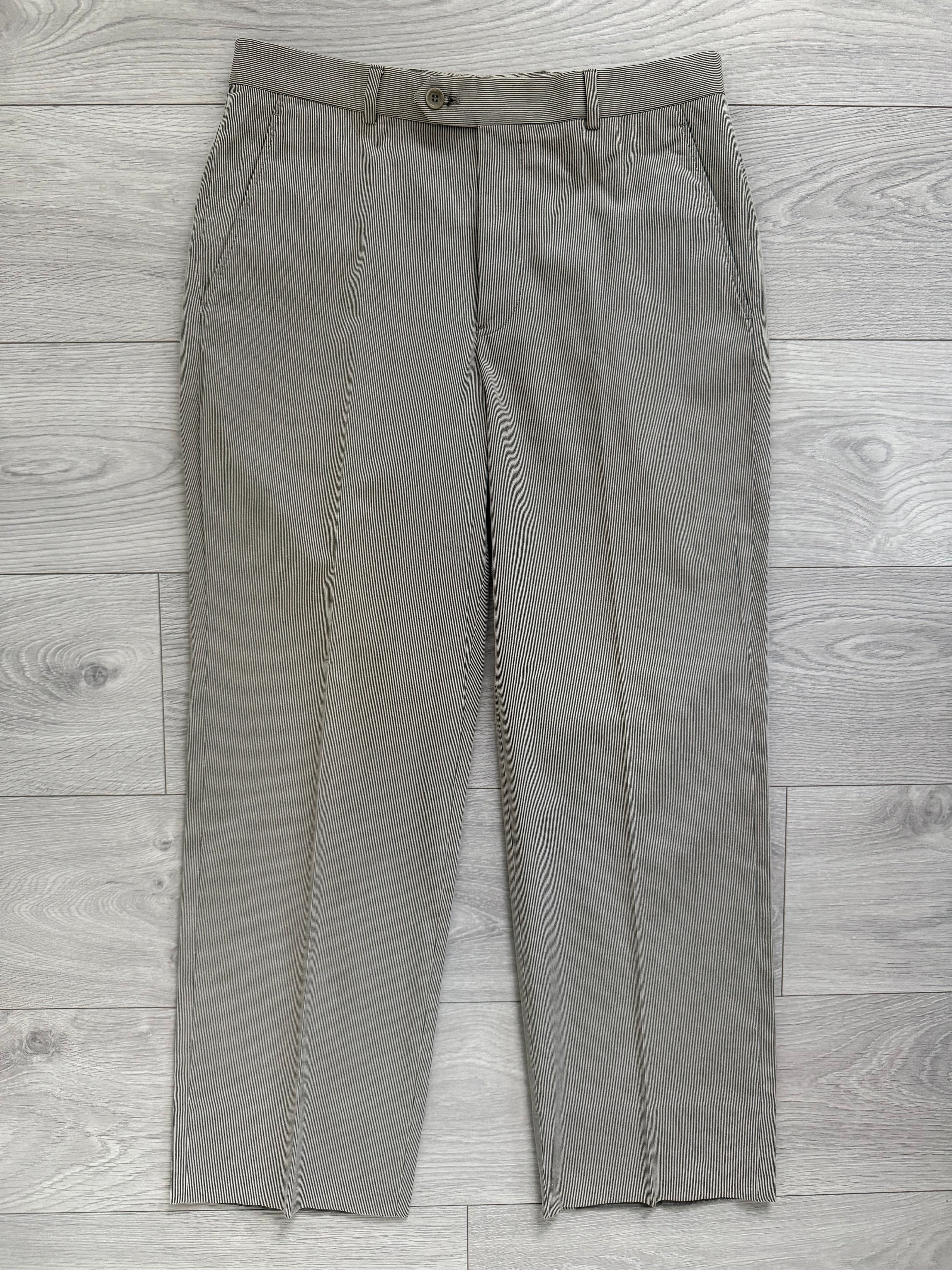 Armani 2000s Pleated Cotton Blend Striped Pants - Size 31" Waist