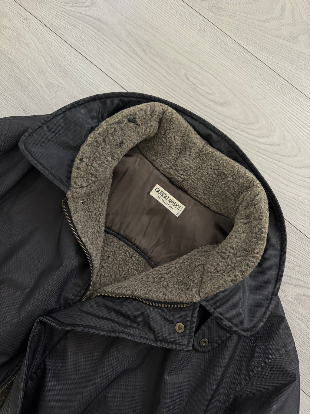 Giorgio Armani 1980s Wool Lined Military Jacket - Size L