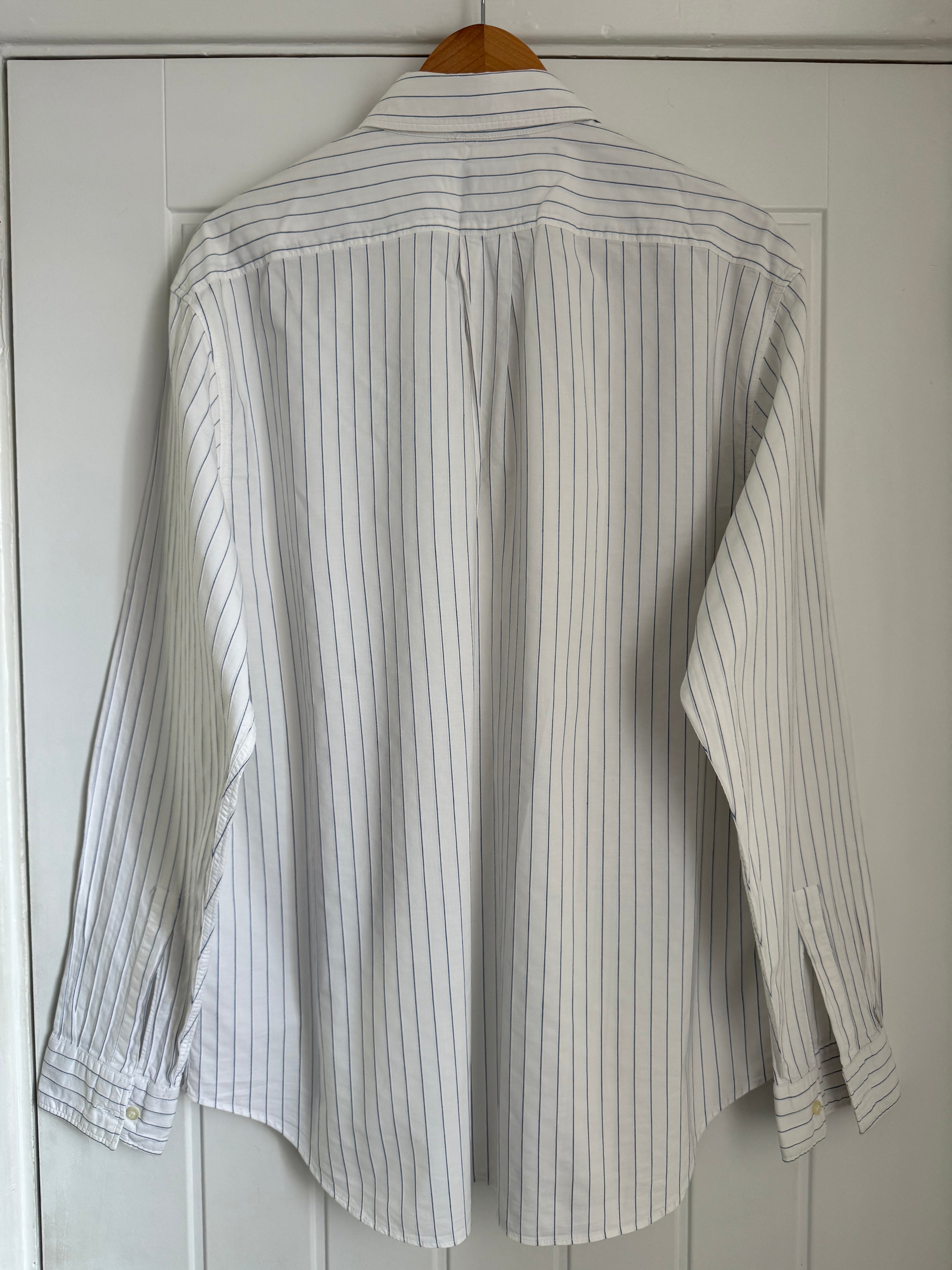 Emporio Armani 1990s Striped Cotton Shirt - Size XL