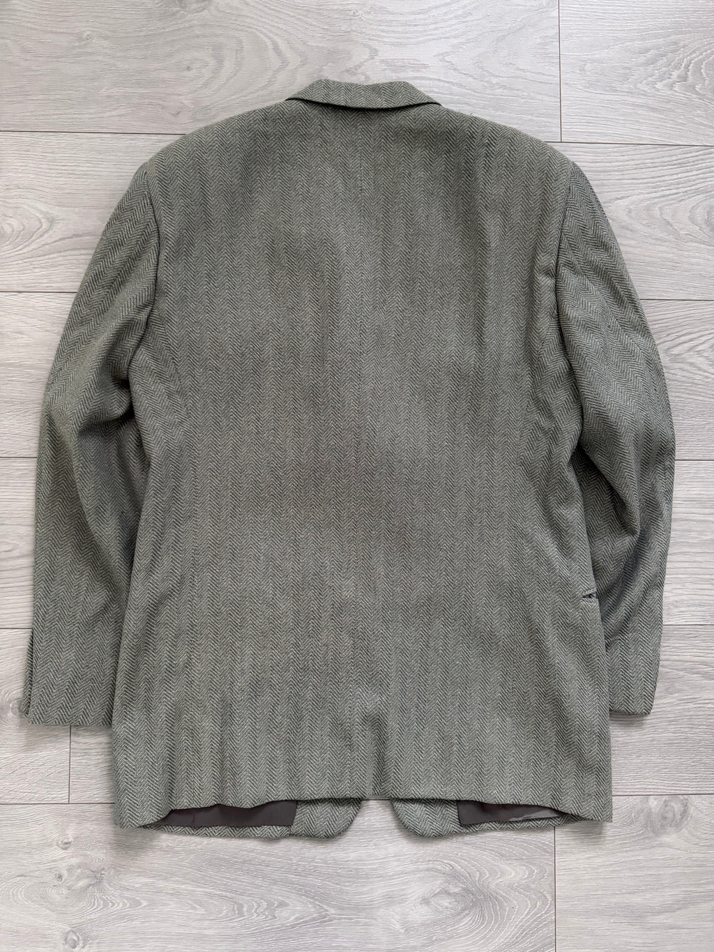 Giorgio Armani 1980s Silk Wool 3B Herringbone Weave Draped Sport Jacket Blazer  - Size XL