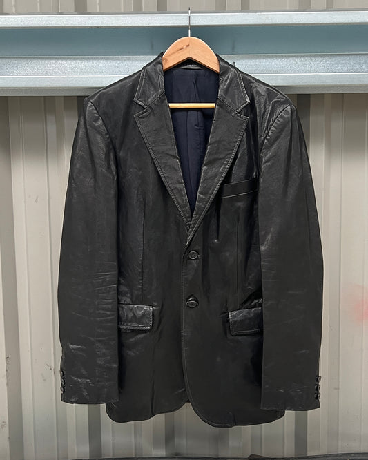 Jil Sander by Raf Simons 00s Leather Blazer Jacket - Size M