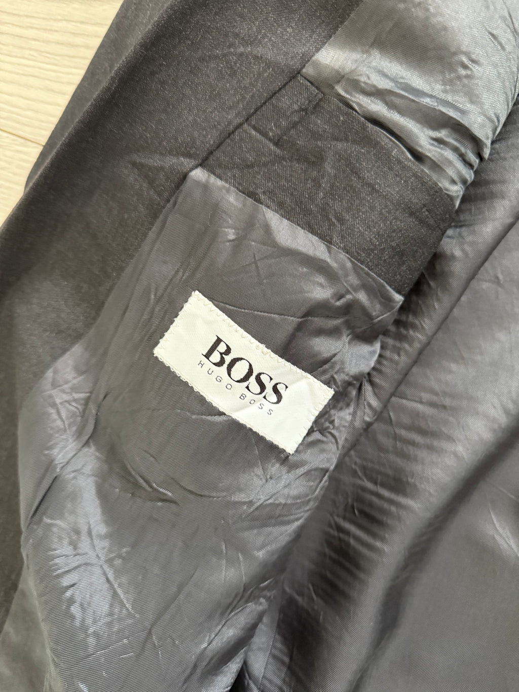 Hugo Boss 1980s 'Mitford' Grey Peaked Lapel Double Breasted Wool Sports Jacket Blazer - Size XL