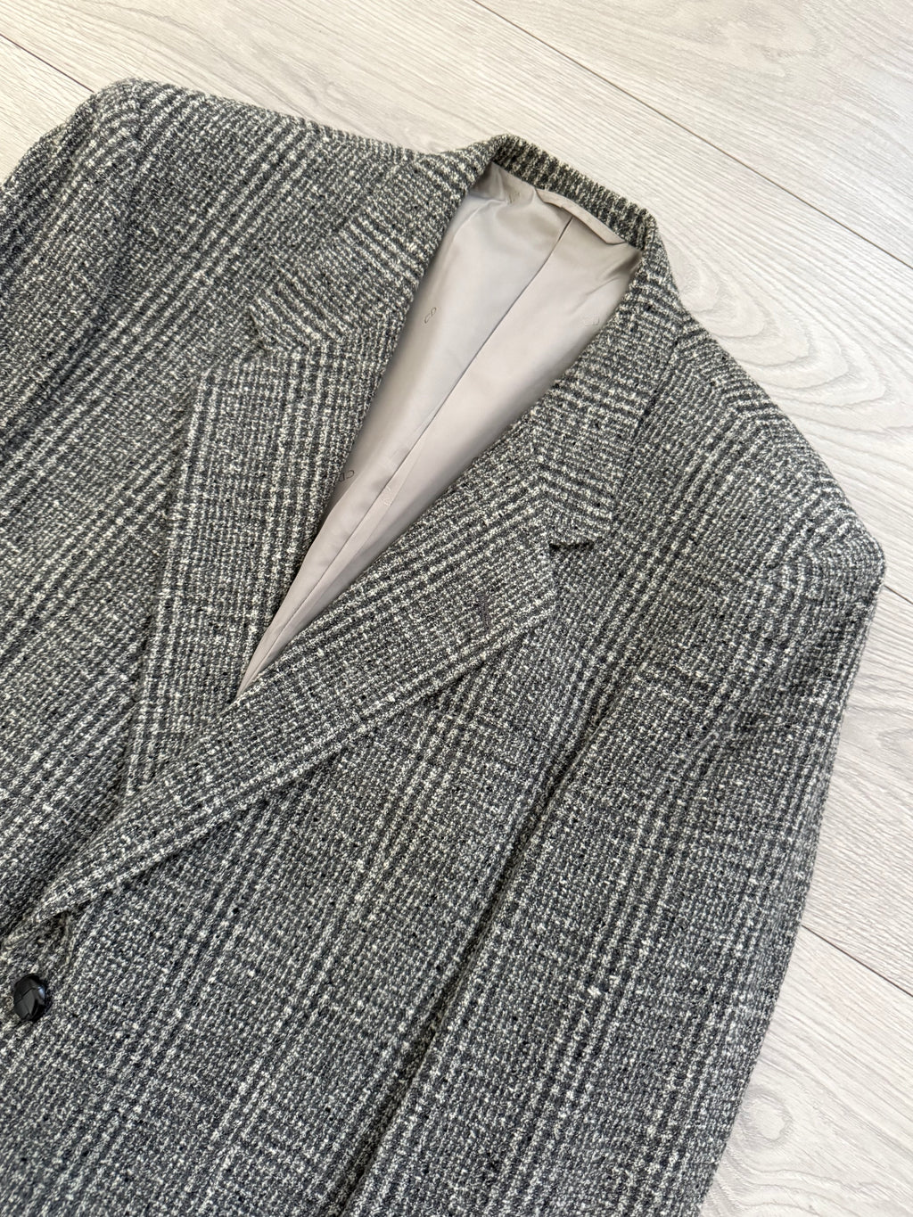Christian Dior 1980s 2B Tweed Wool Sports Blazer Jacket - Size L