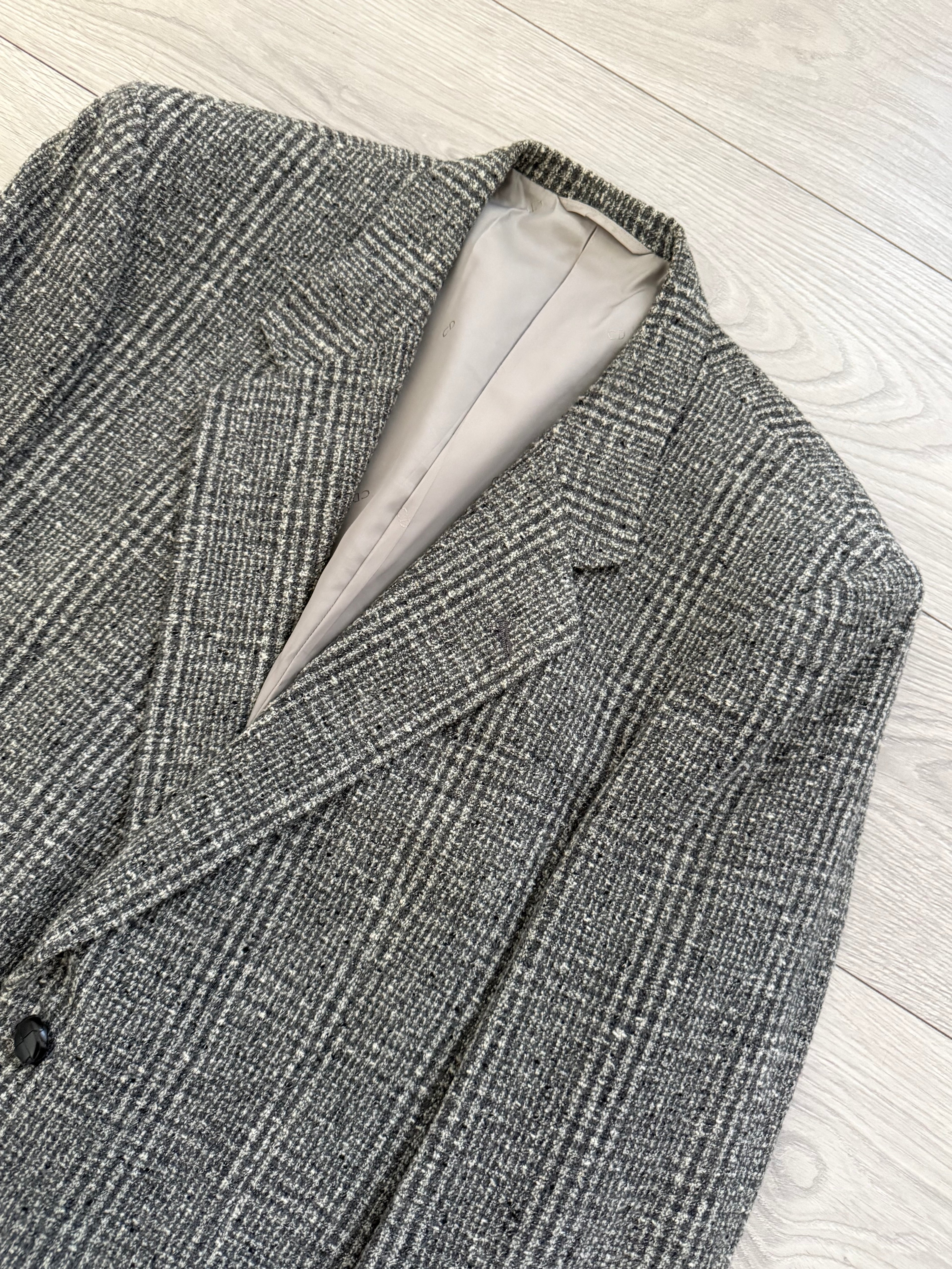 Christian Dior 1980s 2B Tweed Wool Sports Blazer Jacket - Size L