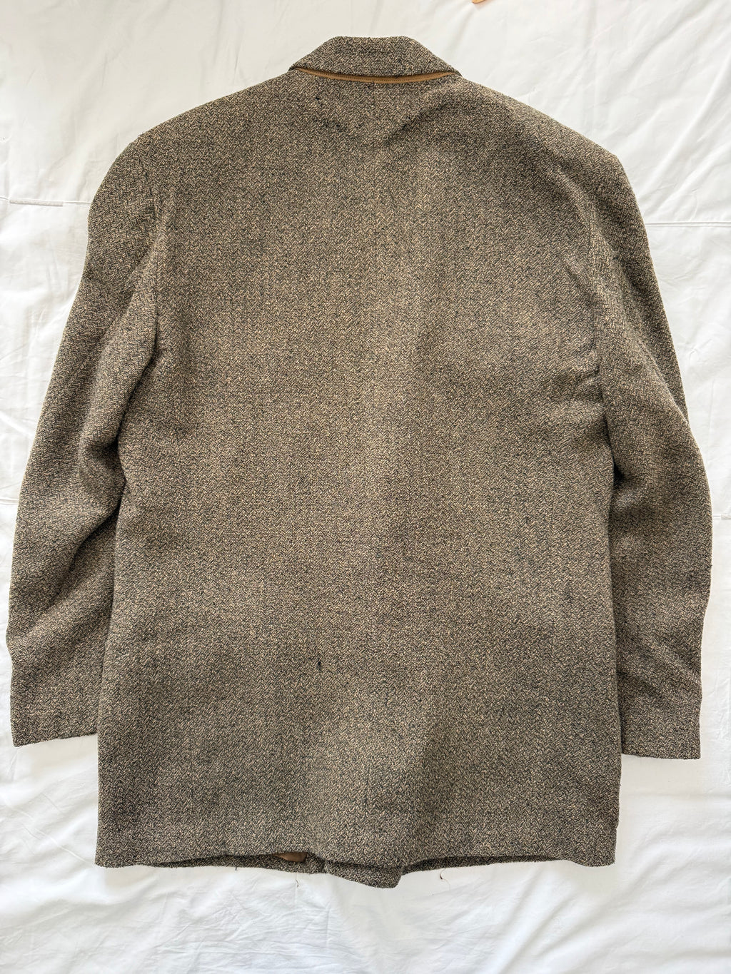 Emporio Armani 1980s Peaked Lapel Double Breasted Textured Wool Blend Relaxed Sport Jacket Blazer - Size XL