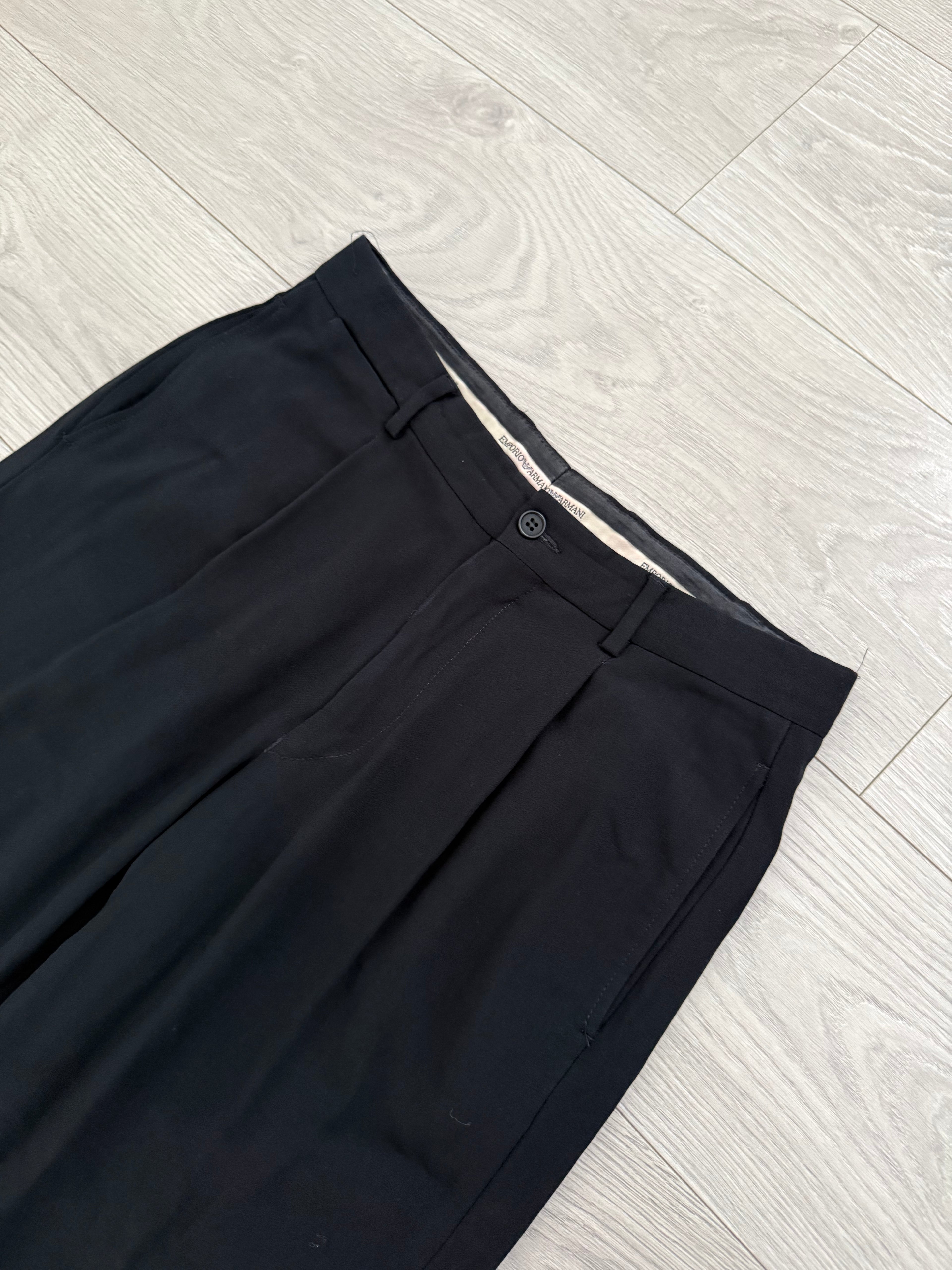 Emporio Armani 1990s Pleated Draped Wool Pants - Size 30