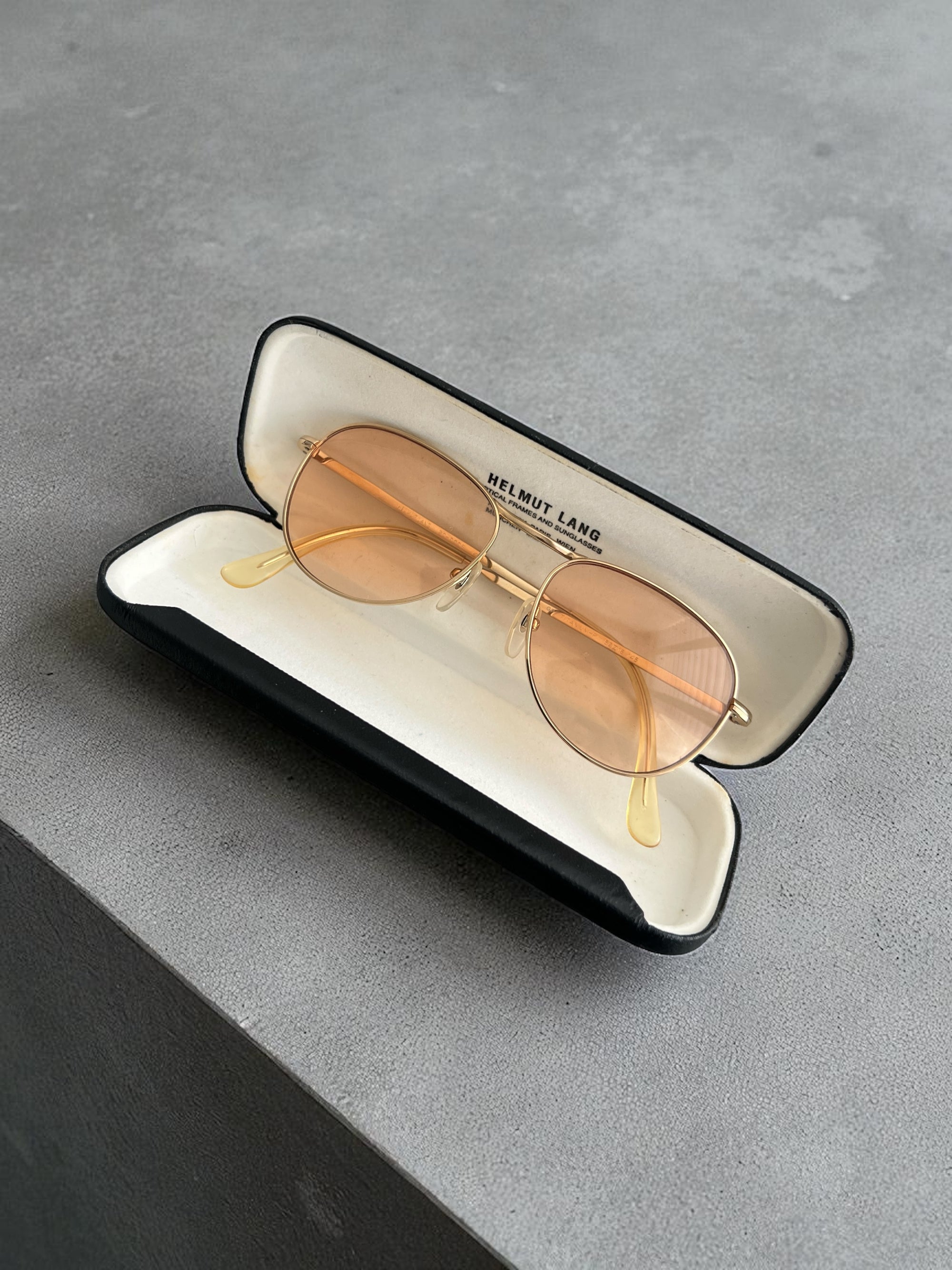 Helmut Lang 1999 Titanium Aviator Sunglasses