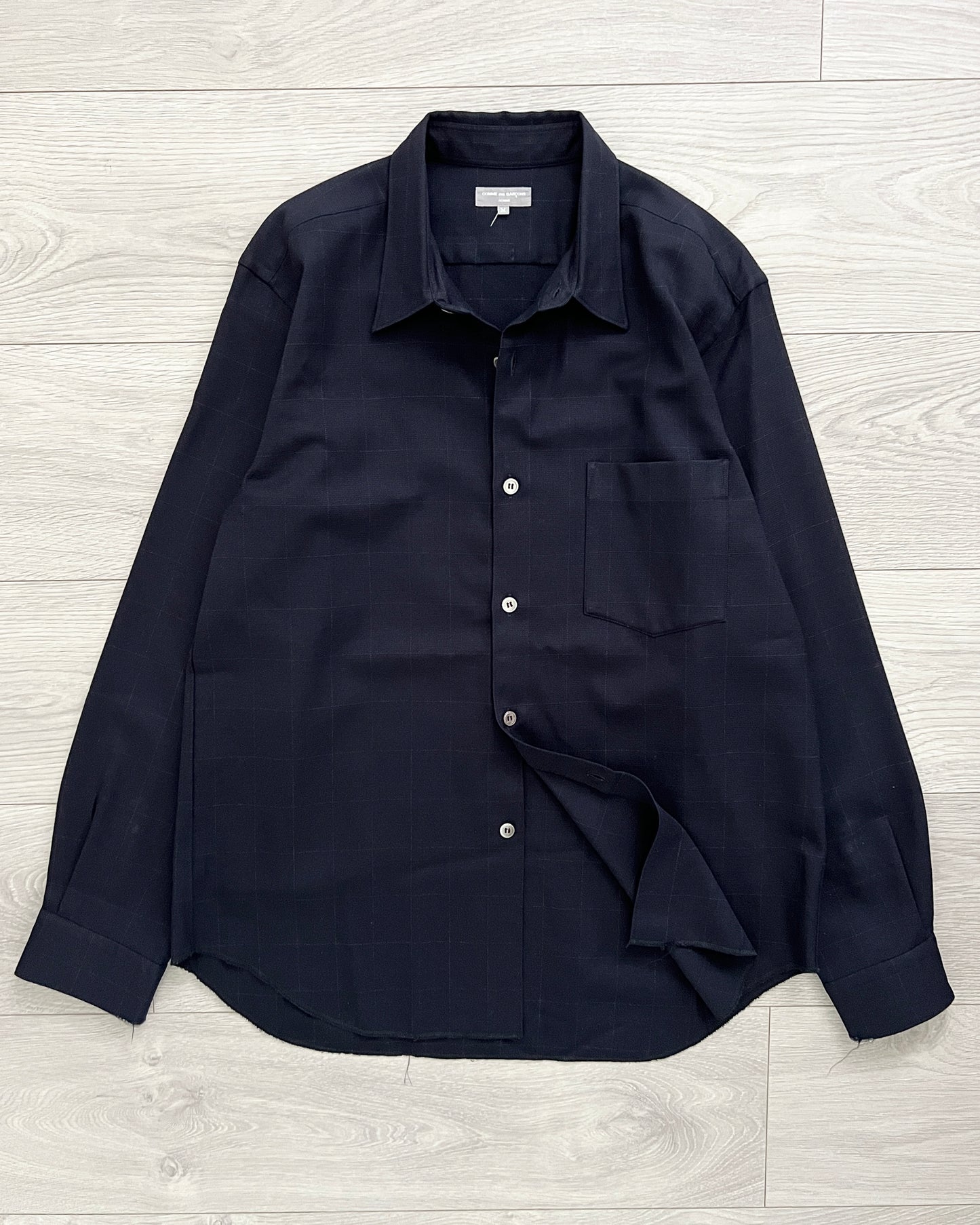 Comme Des Garcons Homme AW2003 Wool Box Check Shirt - Size M