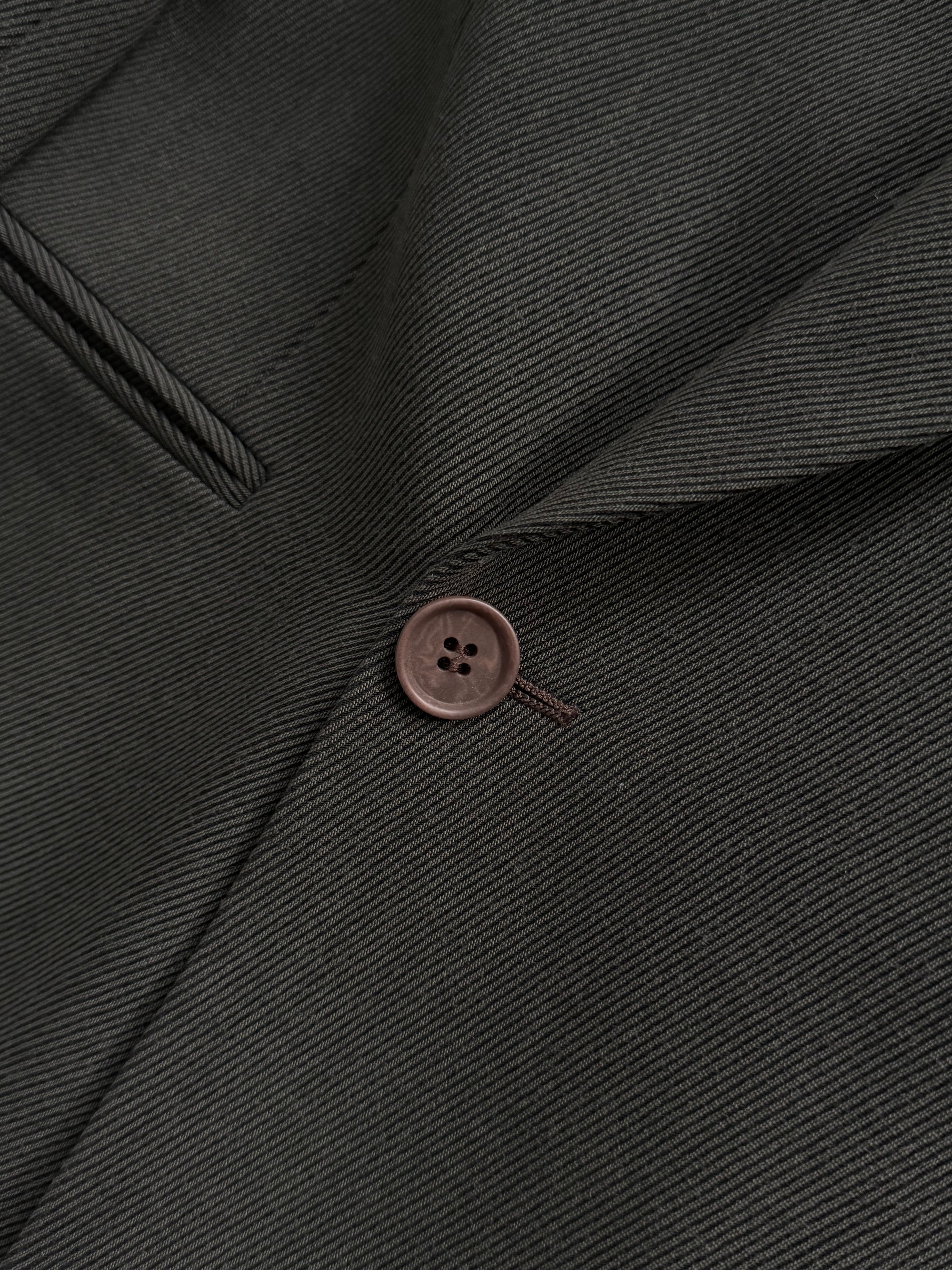 Giorgio Armani 1980s Double Breasted Pleated Wool Suit Forest Green New - Size L Jacket / 32" Waist `