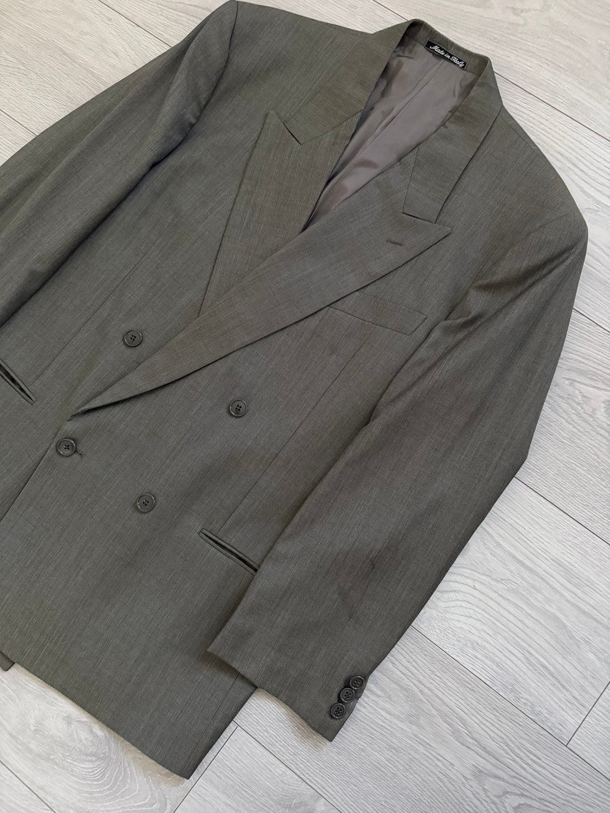 Giorgio Armani 1980s Peaked Lapel Double Breasted Wool Sport Jacket Blazer - Size XL