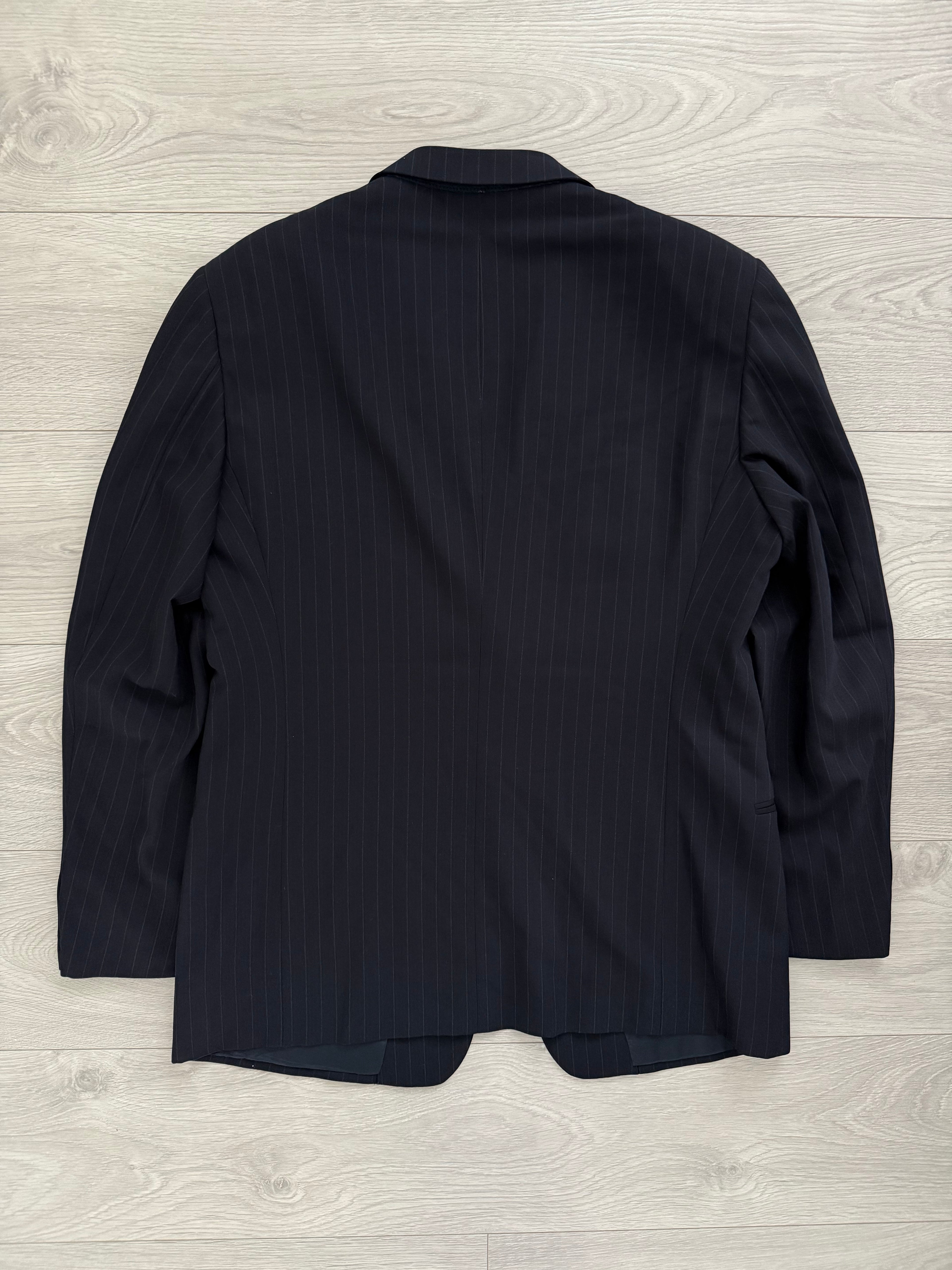 Armani 1990s Striped Wool Pleated Suit - Size XL Jacket / 36" Waist