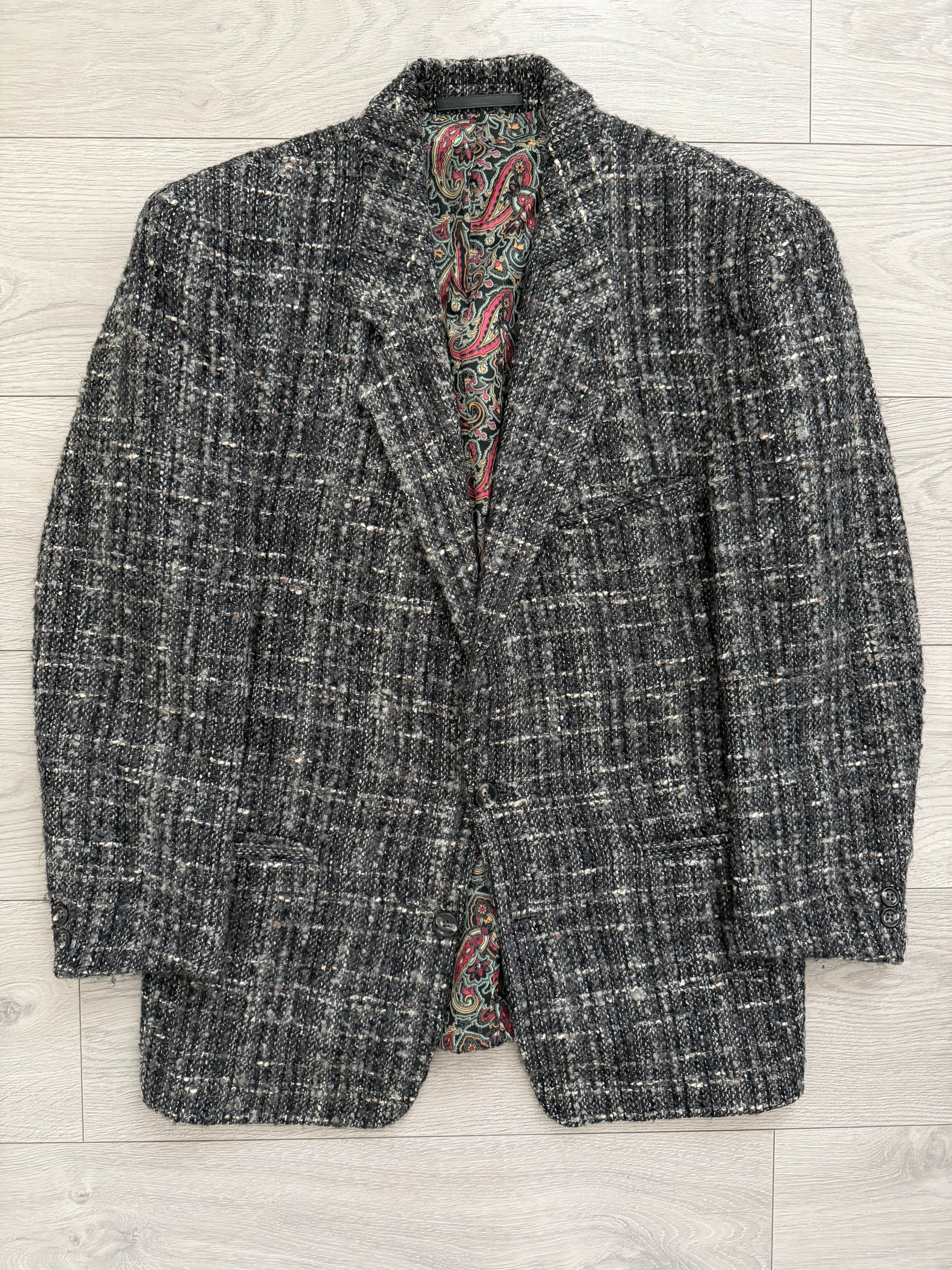 Hugo Boss 1980s 2B Boucle Tweed Sport Jacket Blazer - Size S