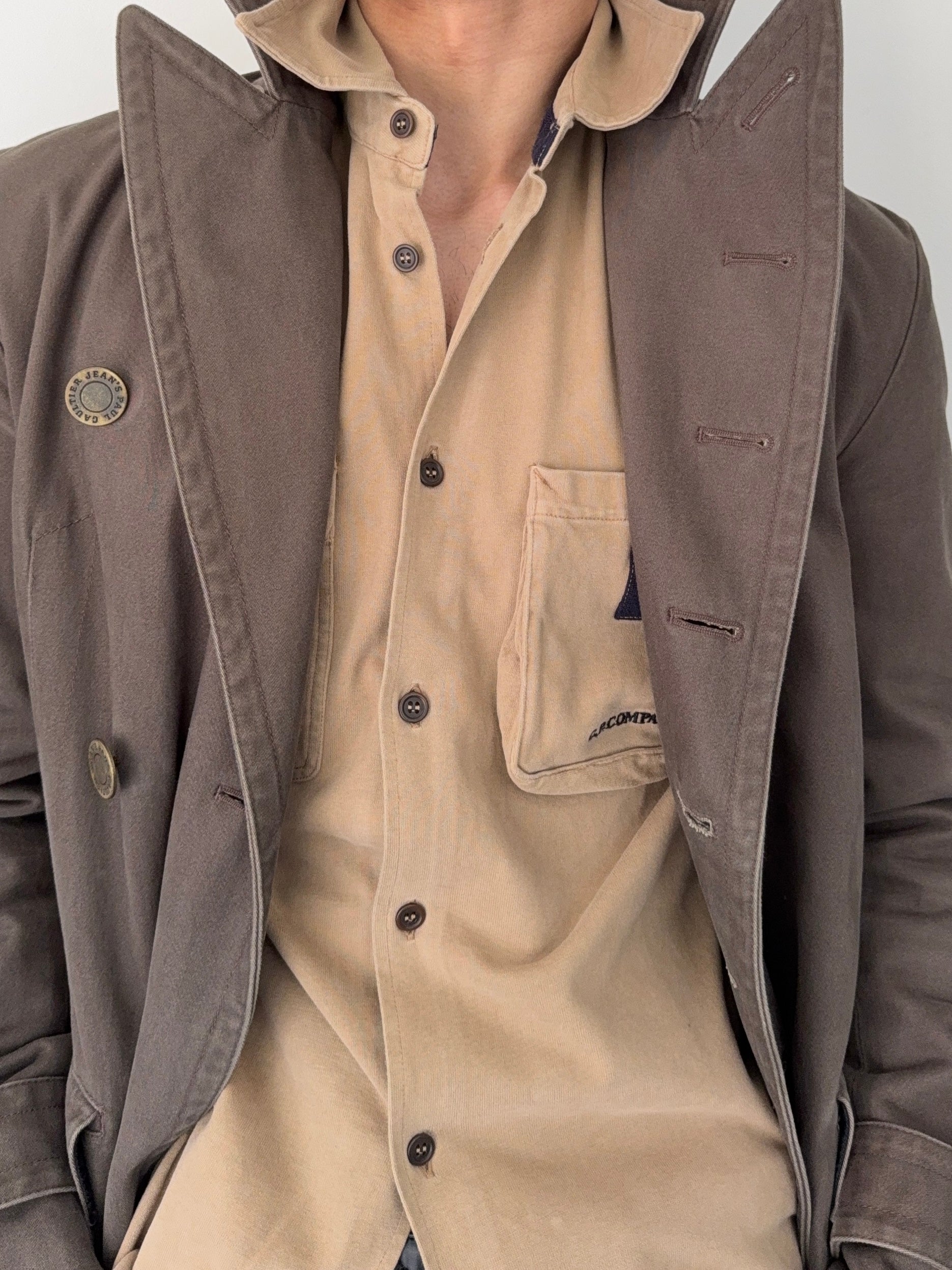 C.P. Company AW2006 Moleskin Cotton Military Shirt - Size S