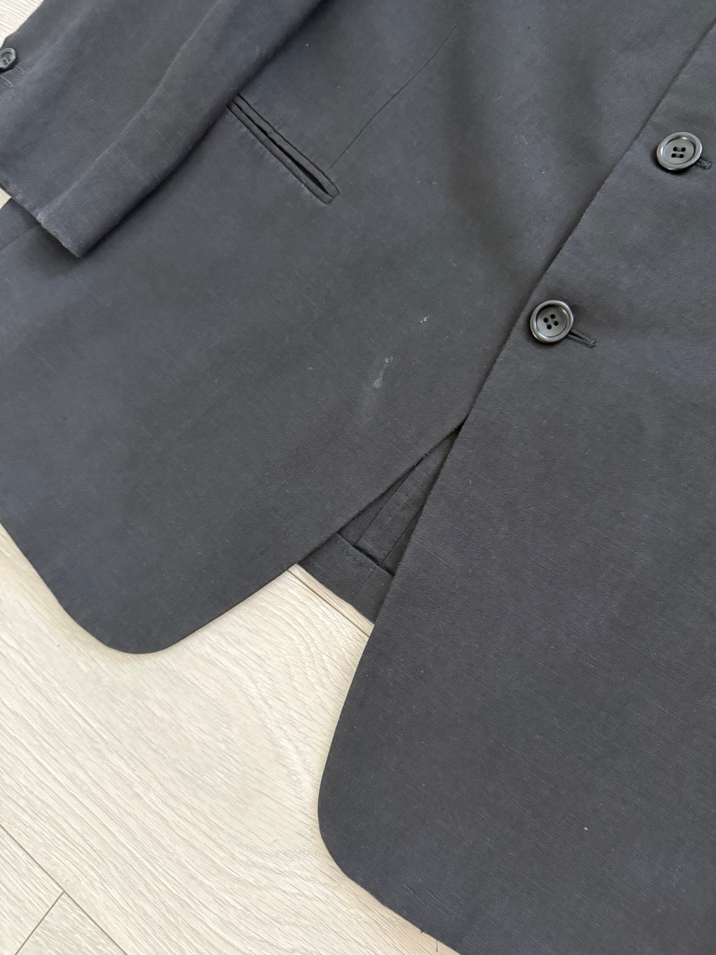 Armani 1990s 3B Linen Navy Sports Blazer Jacket - Size XL