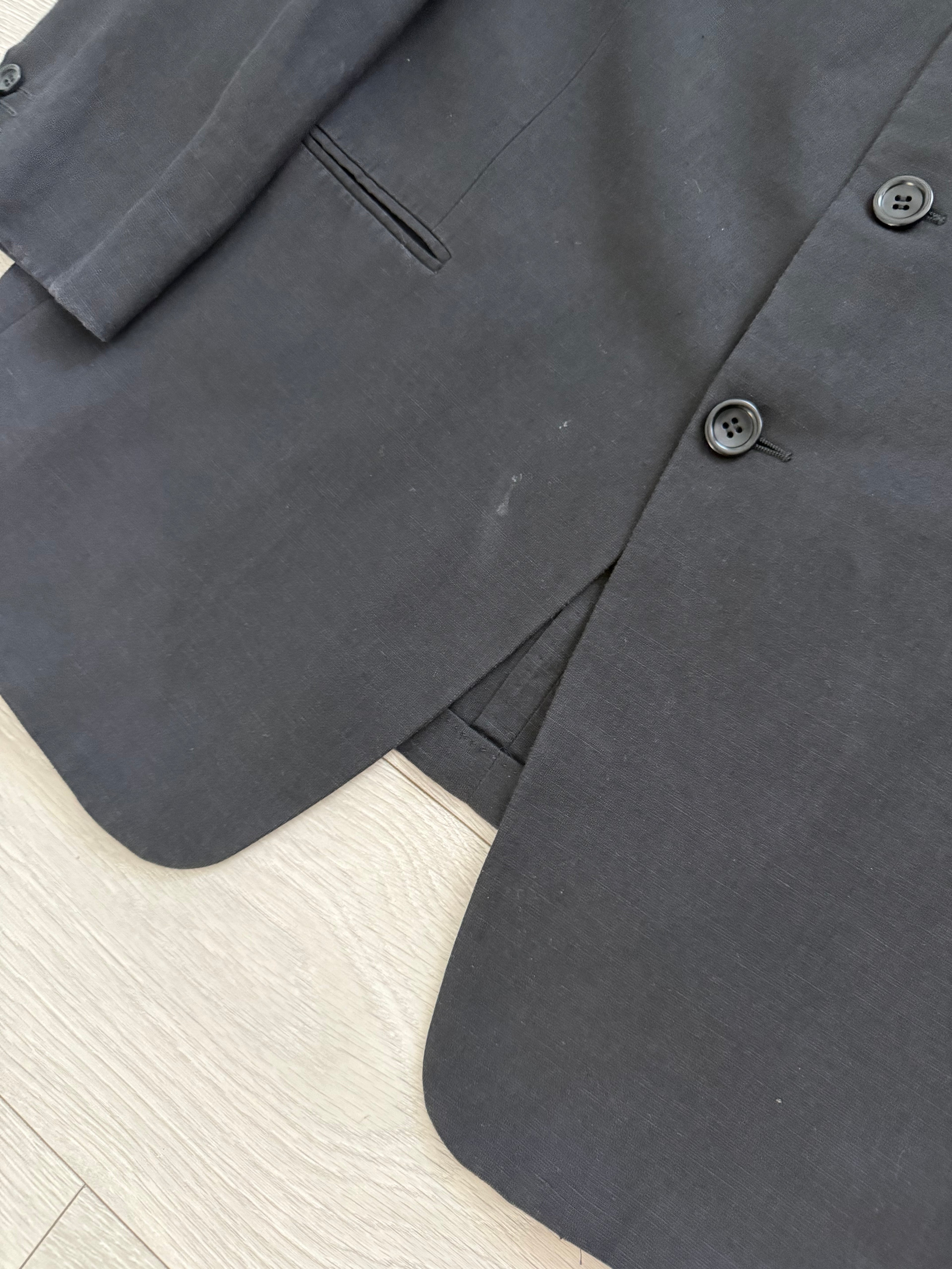 Armani 1990s 3B Linen Navy Sports Blazer Jacket - Size XL