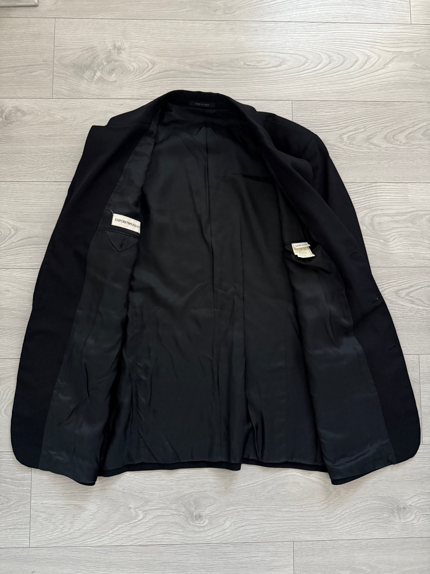 Emporio Armani 2001 3B Black Wool Suit - L Jacket / 34" Waist