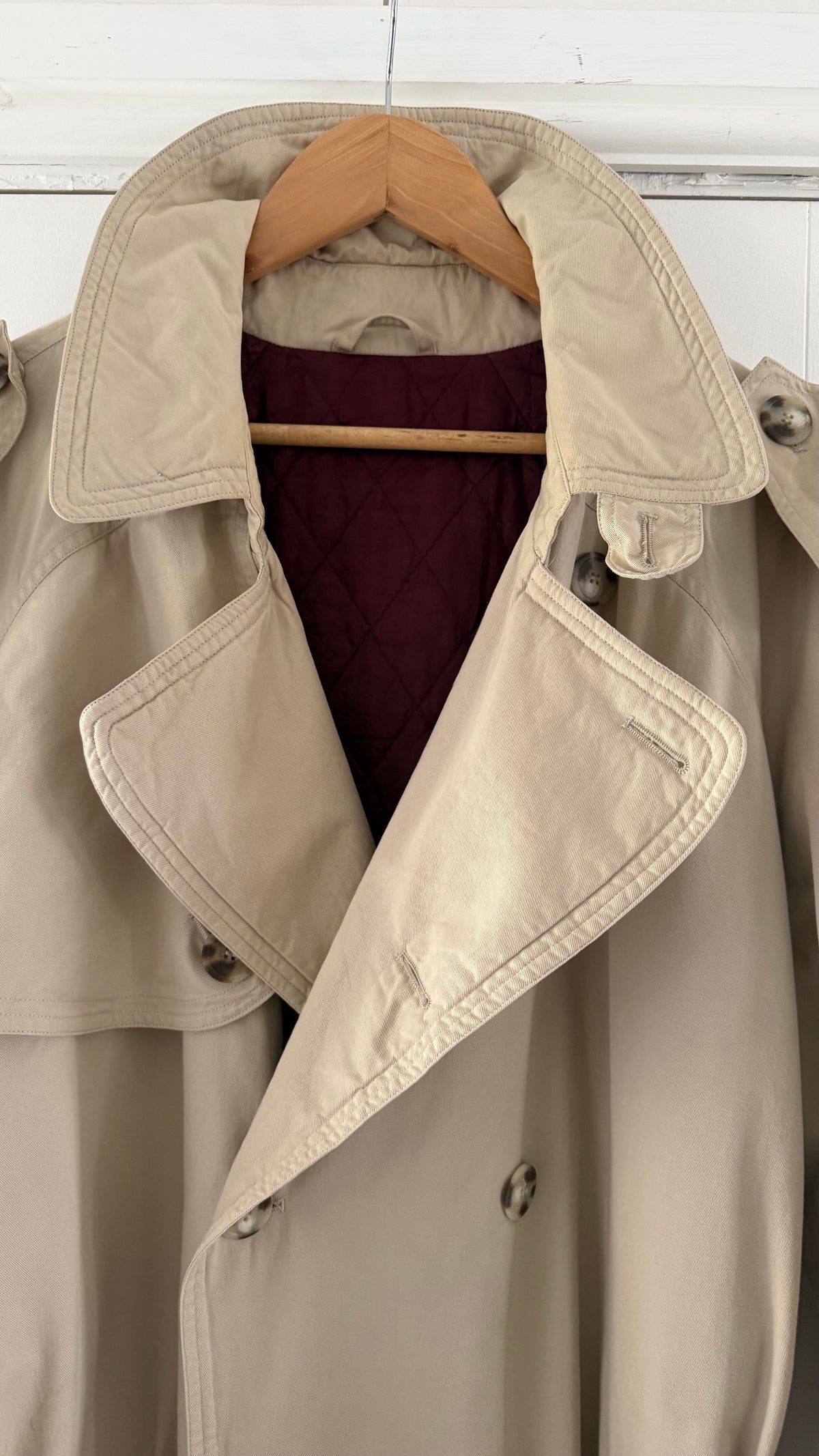 Hugo Boss 1980s Padded Power Trench Coat - Size L
