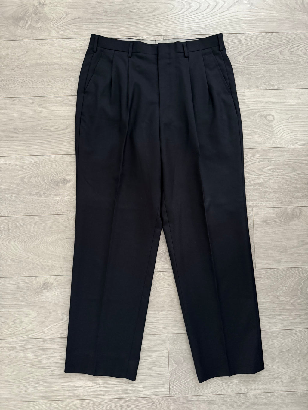 Le Chic Doremuil Fabric Pleated Wool Suit - Size L Jacket / 34" Waist