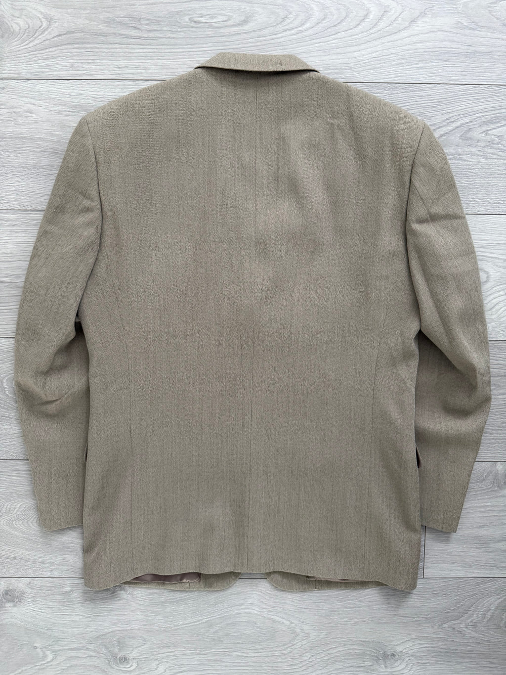 Paul Smith 1990s 3B Double Pleat Crepe Weave Wool Suit Stone Beige - Size L Jacket / 31" Waist