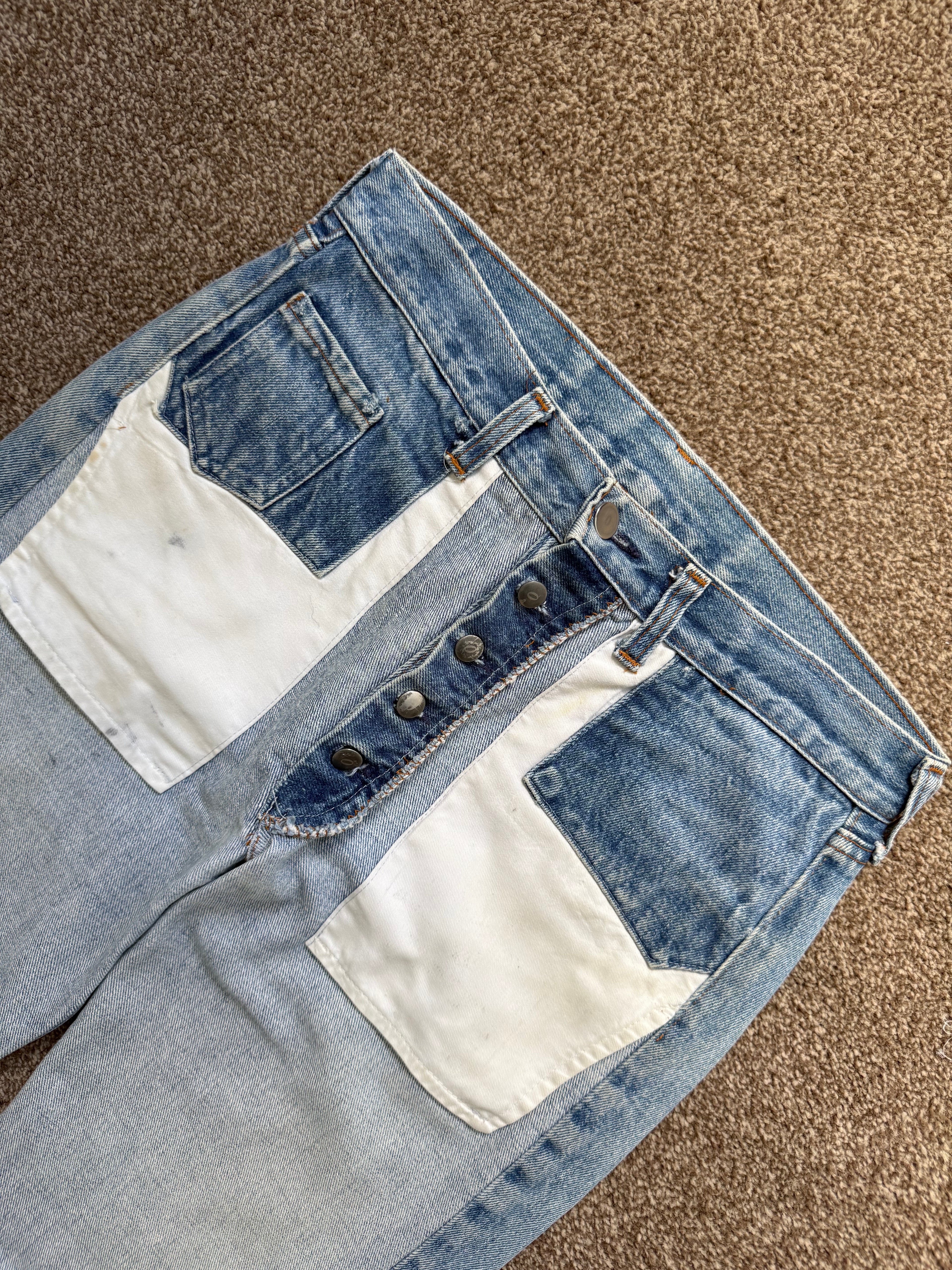 Maison Martin Margiela Artisanal Line (0) AW2004 Re-Worked Inverted Denim Jeans - Size 30" Waist
