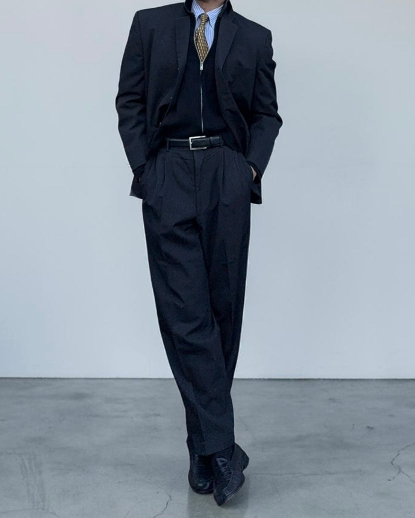 Comme Des Garcons Homme 1998 4B Charcoal Grey Pleated Wool Suit - Size M Jacket / 30" Waist