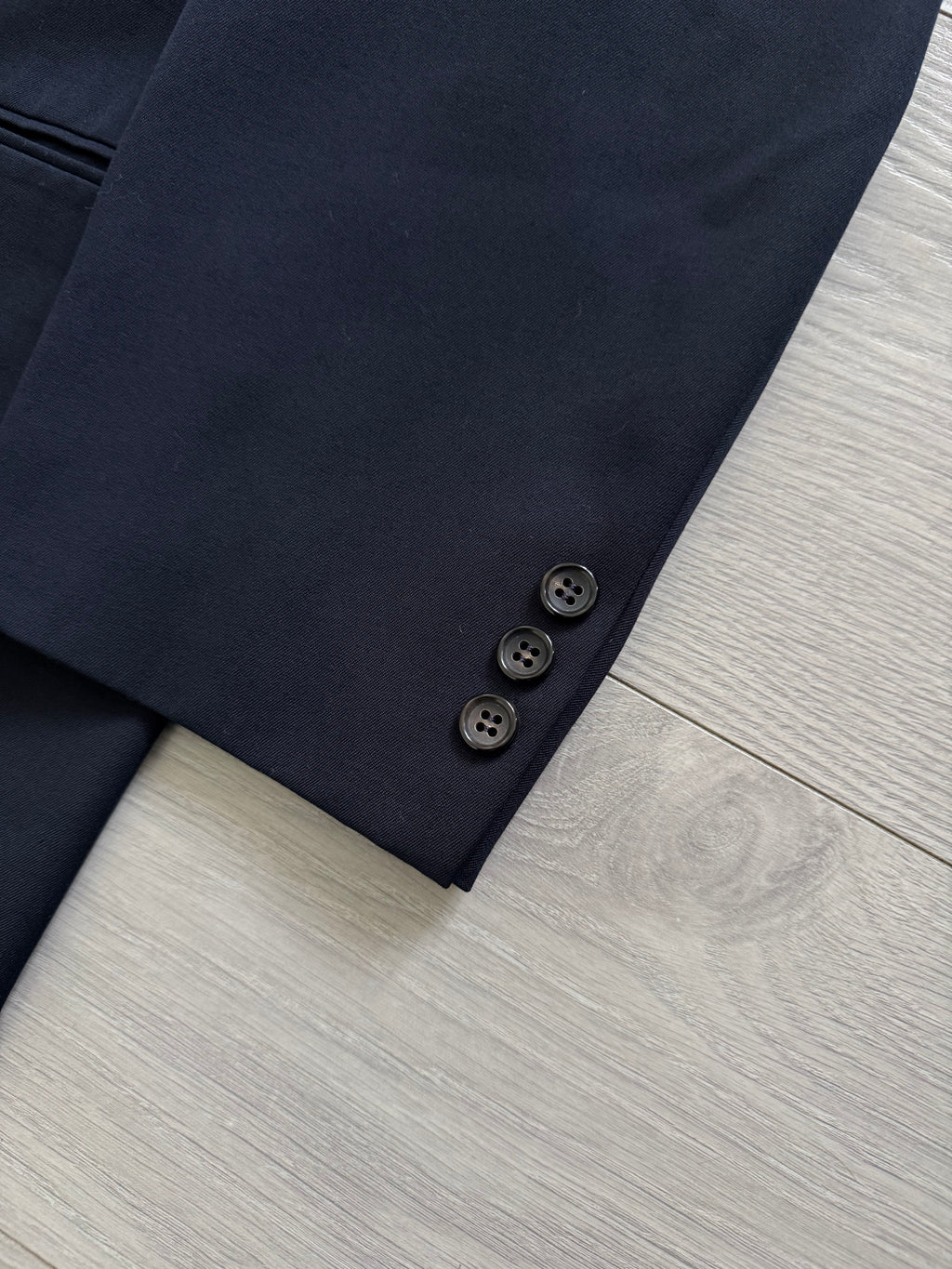 Comme Des Garcons Homme 1992 Double Breasted Pleated Wool Navy Suit - Size M Jacket / 30" Waist
