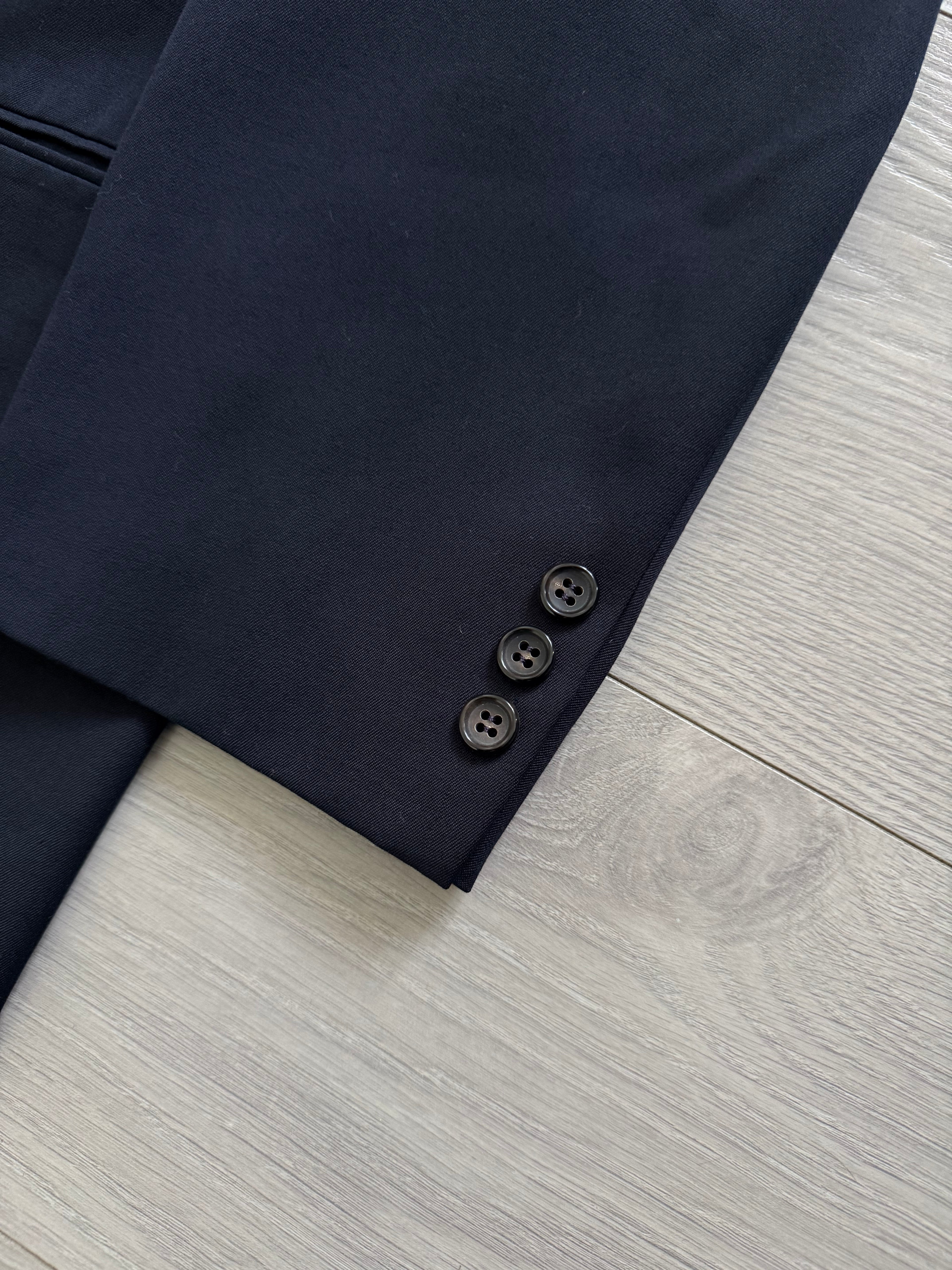 Comme Des Garcons Homme 1992 Double Breasted Pleated Wool Navy Suit - Size M Jacket / 30" Waist