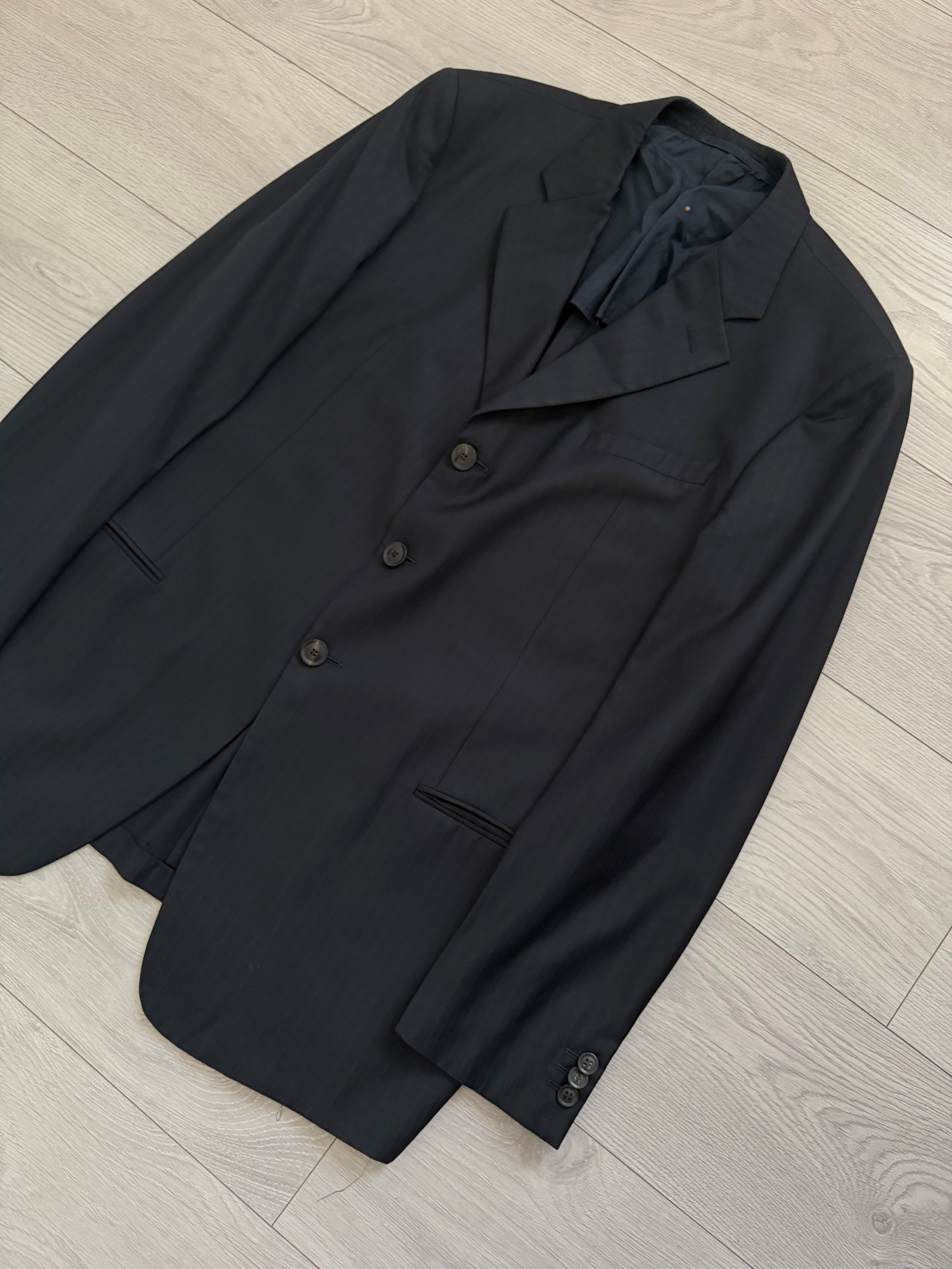 Armani 1990s 3B Pleated Wool Suit Navy - Size XL Jacket / 34" Waist
