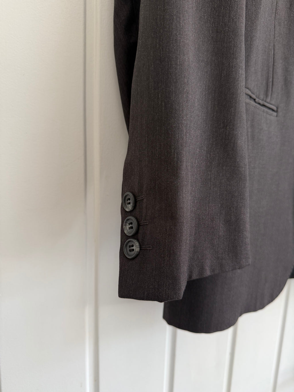 Valentino 1980s 2B Heathered Grey Wool Sports Jacket Blazer - Size S