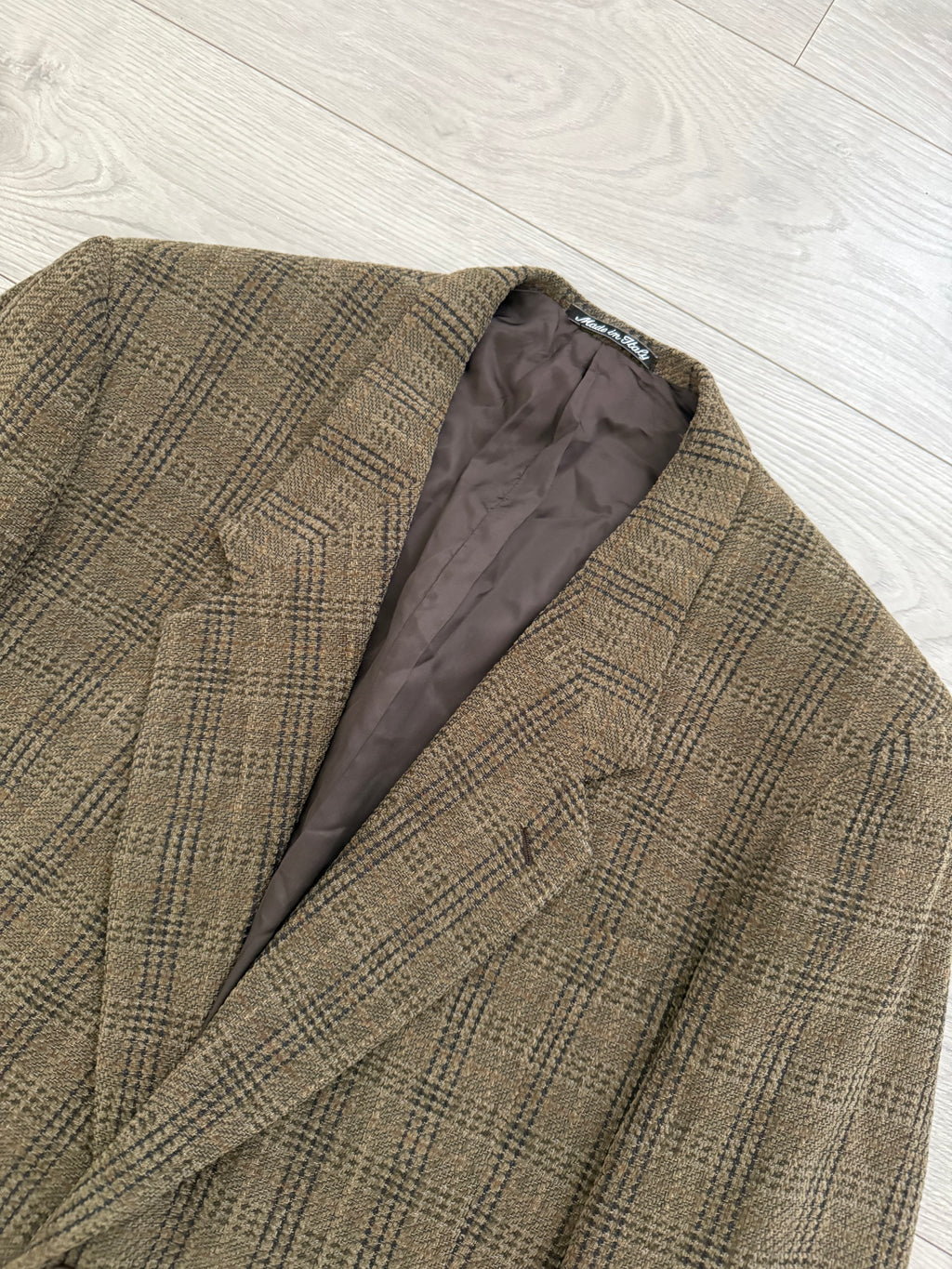 Giorgio Armani 1980s Textured Wool Brown Sports Blazer Jacket - Size XXL