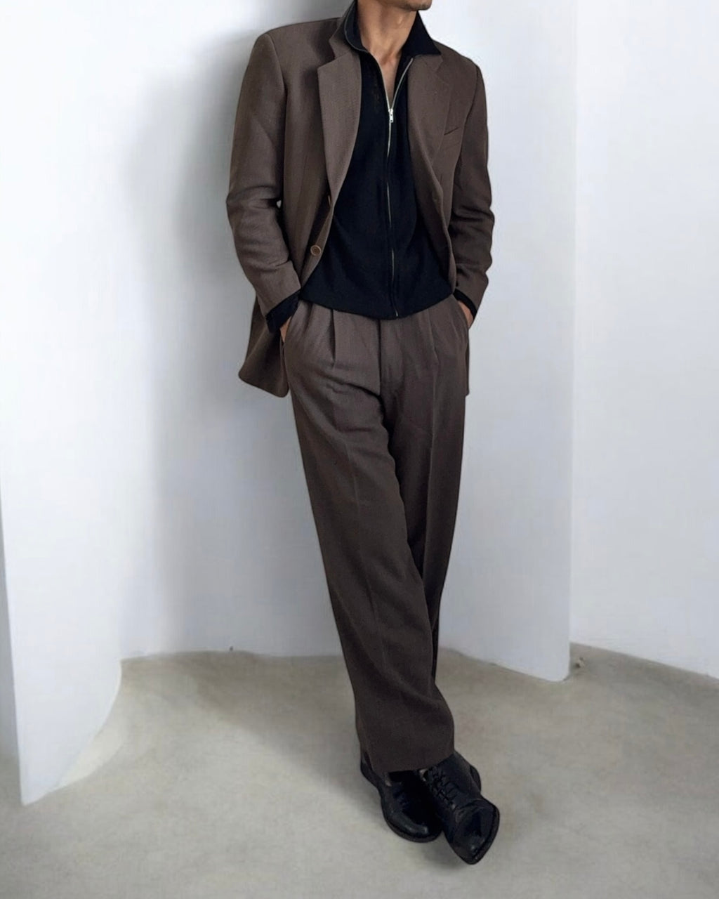 Giorgio Armani 1990s Pleated Wool Suit - Size M Jacket / 30" Waist