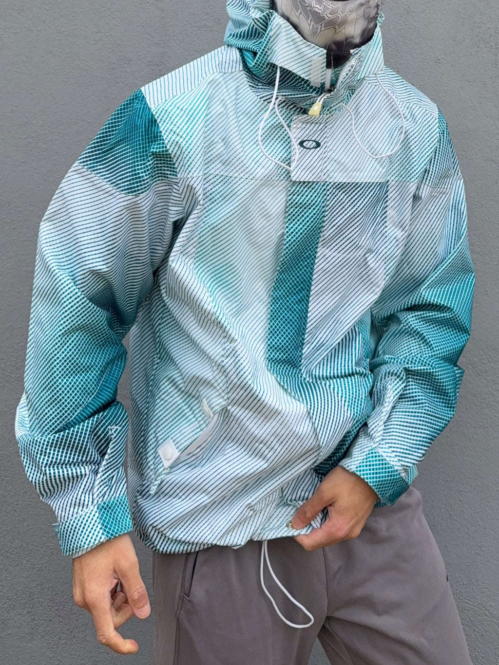 Oakley FW2010 Magnetic Hood 3D Holographic Print Technical Waterproof Jacket - Size M