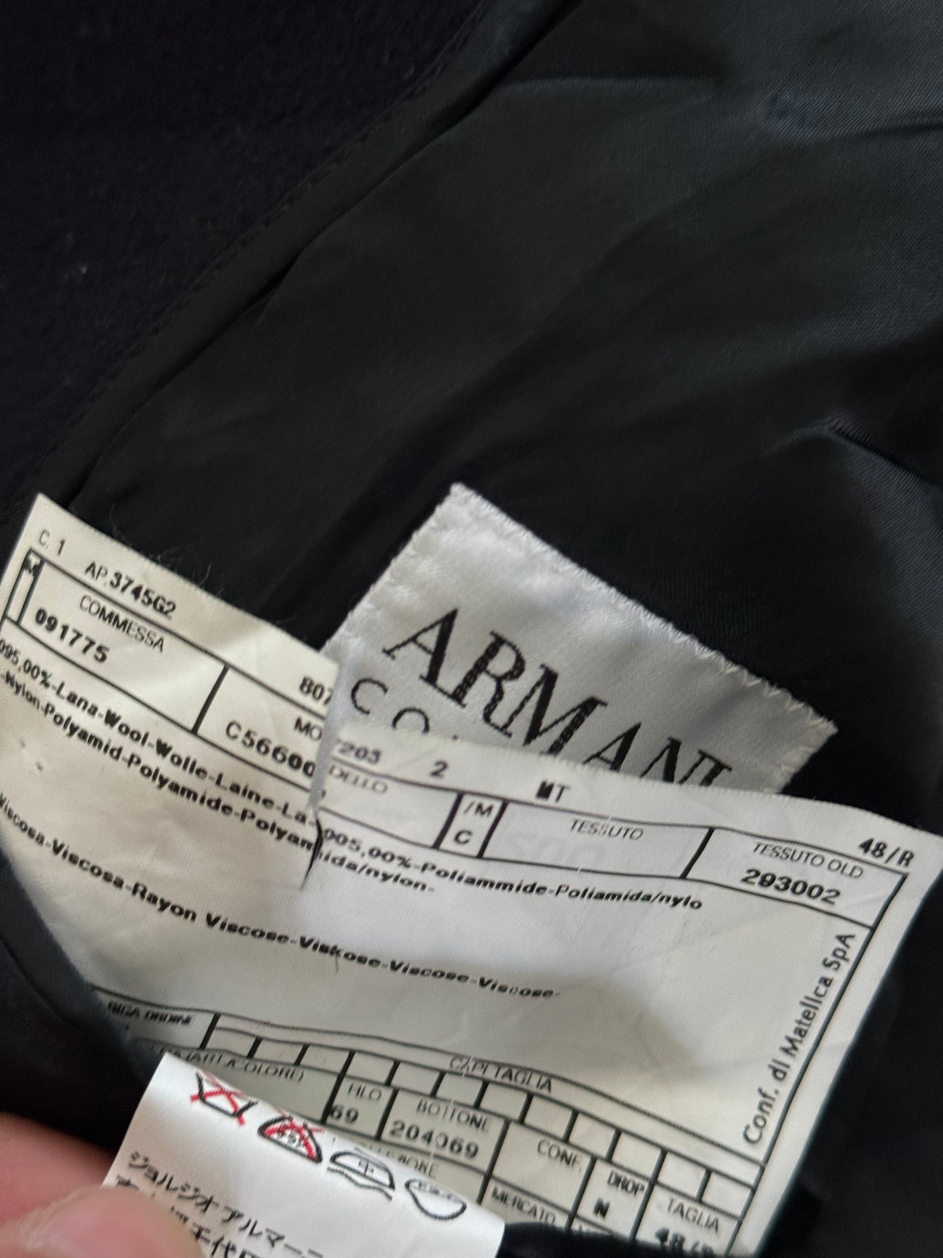 Armani 1990s Peaked Lapel Wool Coat - Size M