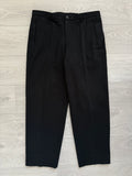 Armani 1990s Black Label Cotton Rubber Black Pants - Size 34" Waist