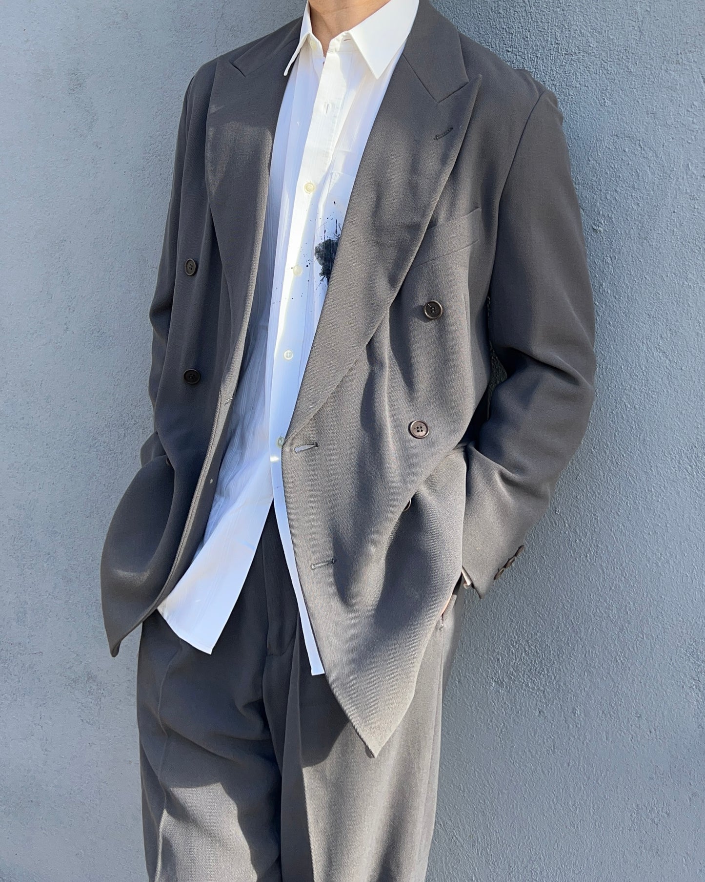 Emporio Armani 1980s Double-Breasted Double-Pleat Suit - Size M Jacket / 32" Waist