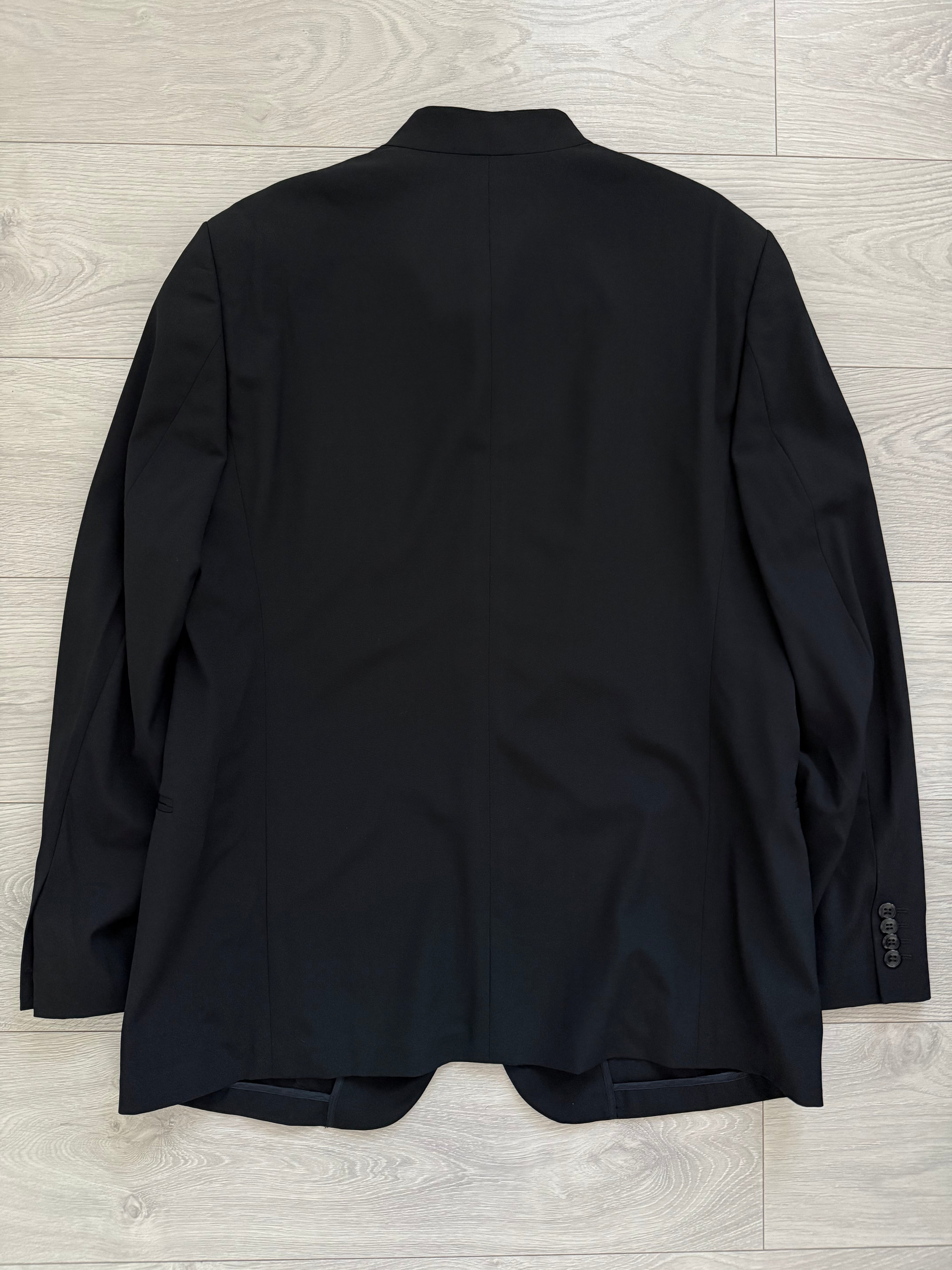 Armani 1990s Nehru Collar Draped Wool Suit - Size XXL Jacket / 38" Waist