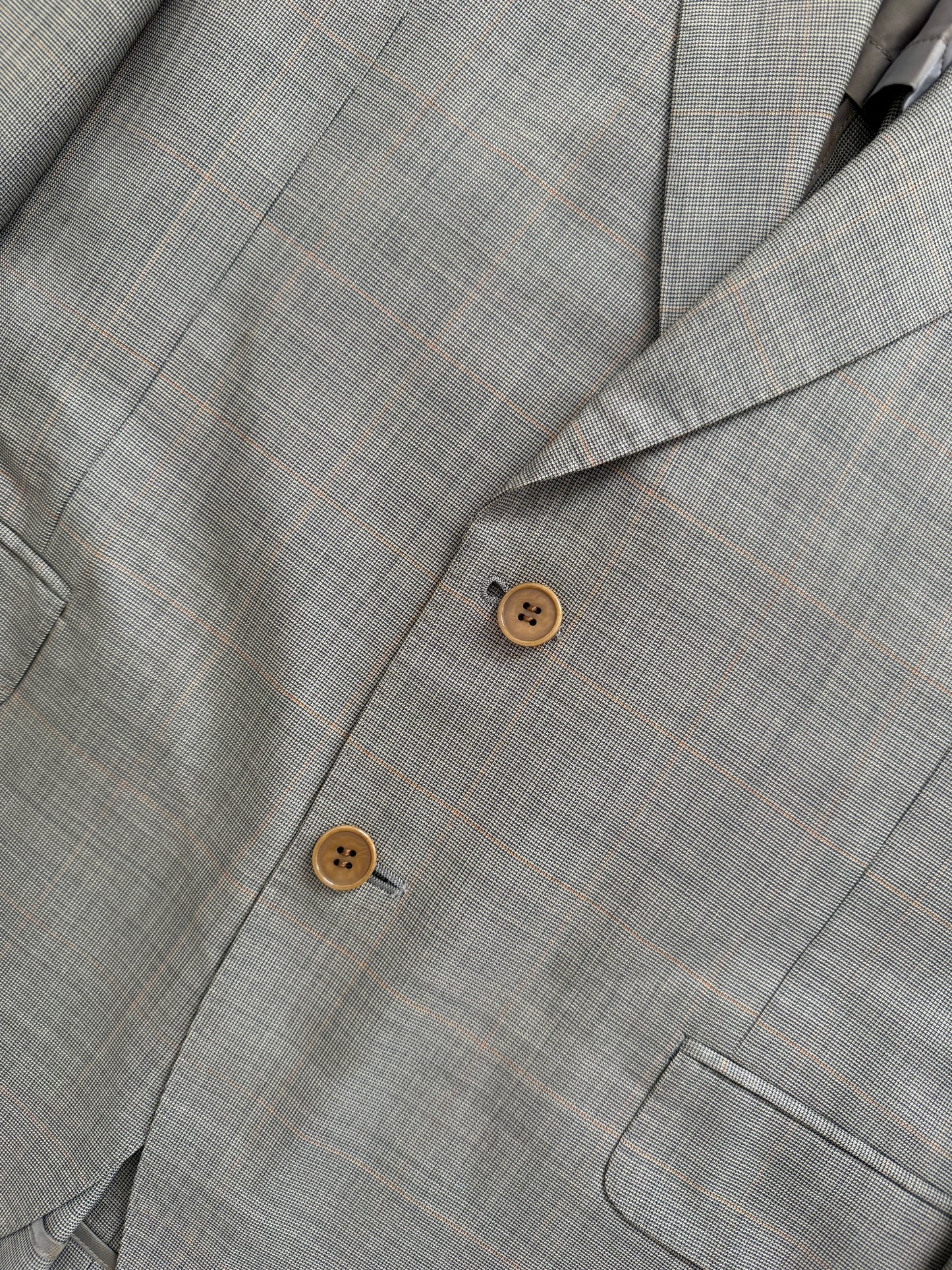 Yves Saint Laurent 1990s Checkered Pleated Wool Suit - Size L Jacket / 34" Waist