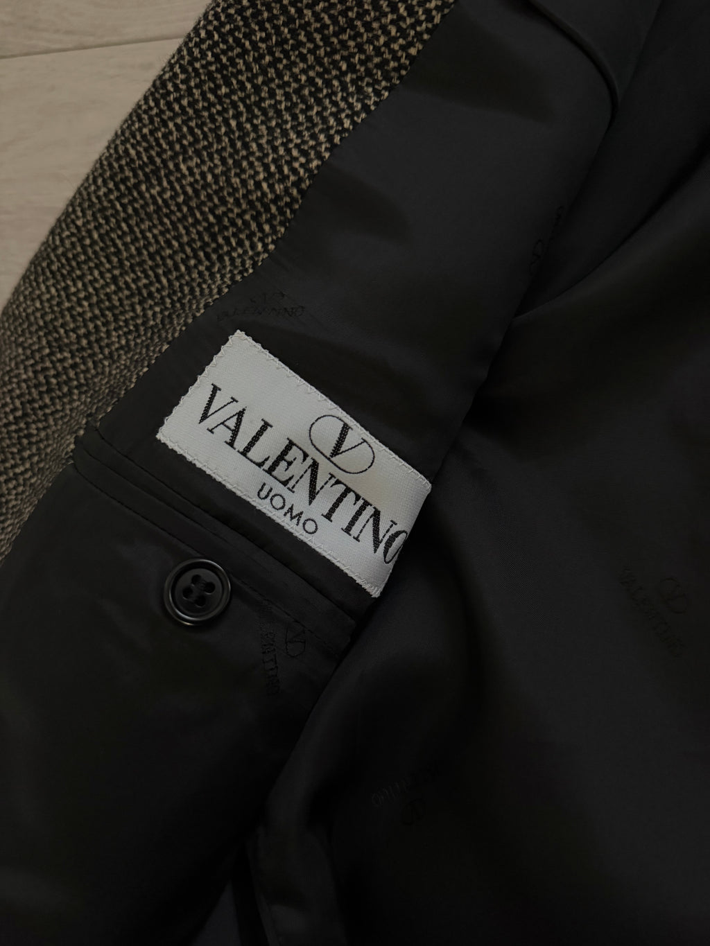 Valentino 1980s 4B Virgin Wool Textured Sport Jacket Blazer - Size L