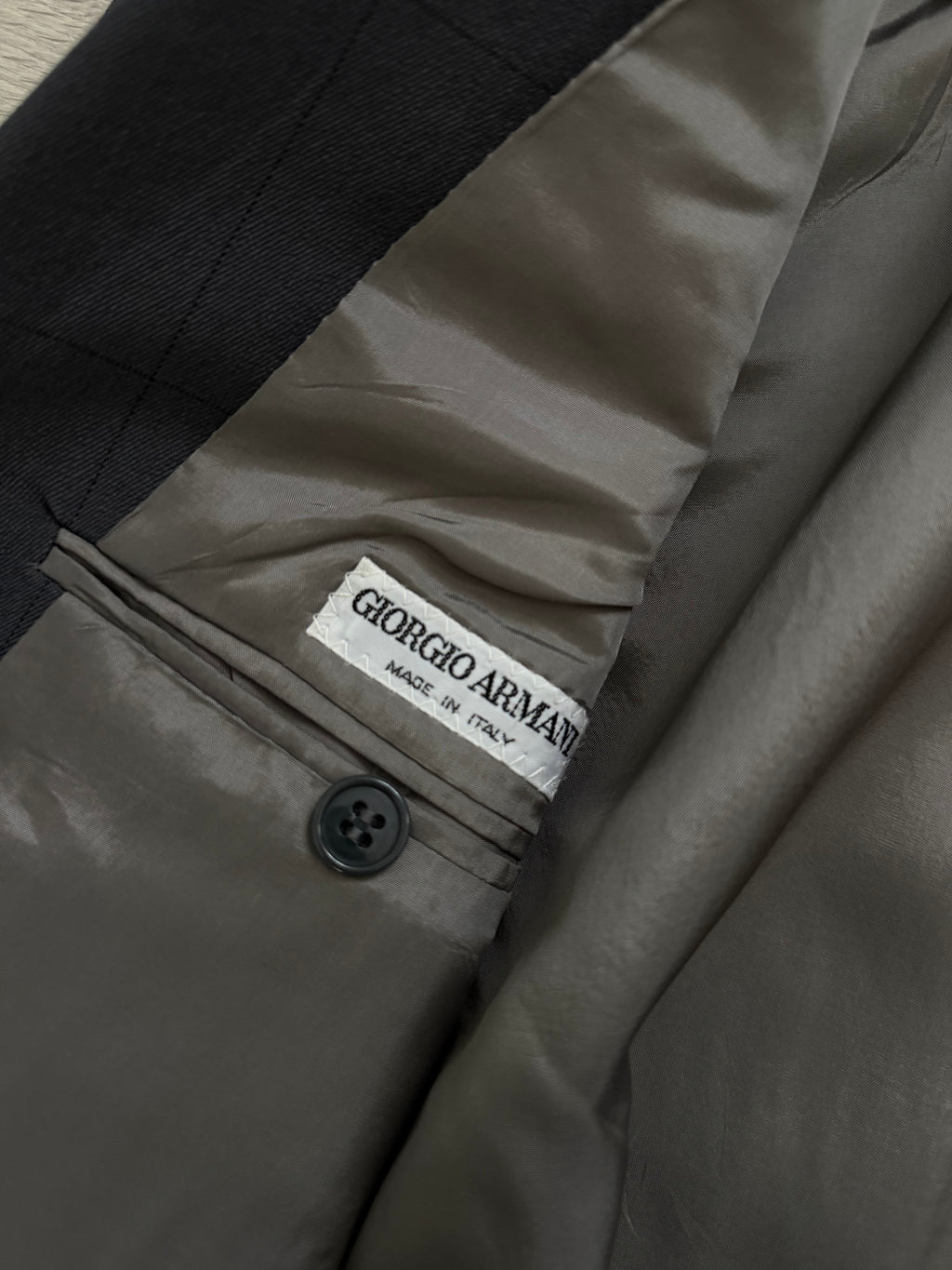 Giorgio Armani Mainline 1980s 2B Double Pleat Draped Grey Suit - Size S Jacket / 29" Waist