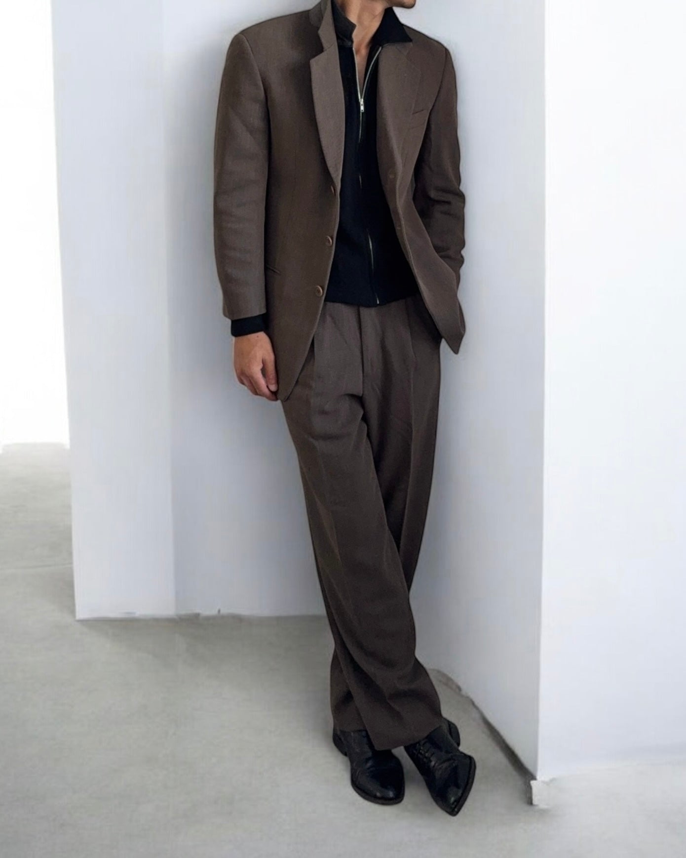 Giorgio Armani 1990s Pleated Wool Suit - Size M Jacket / 30" Waist