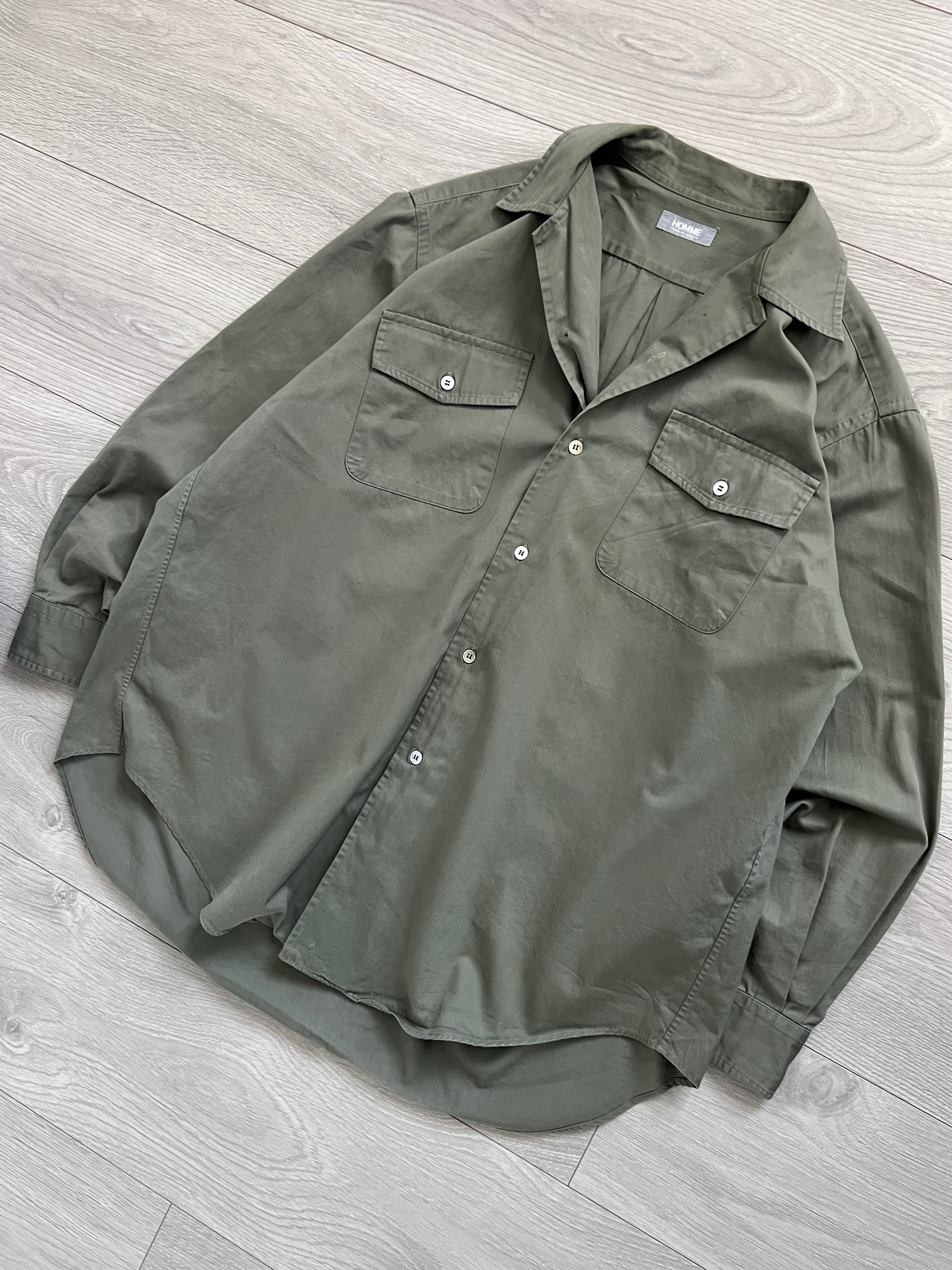 Comme Des Garcons Homme 1980s Military Cargo Relaxed Shirt - Size M