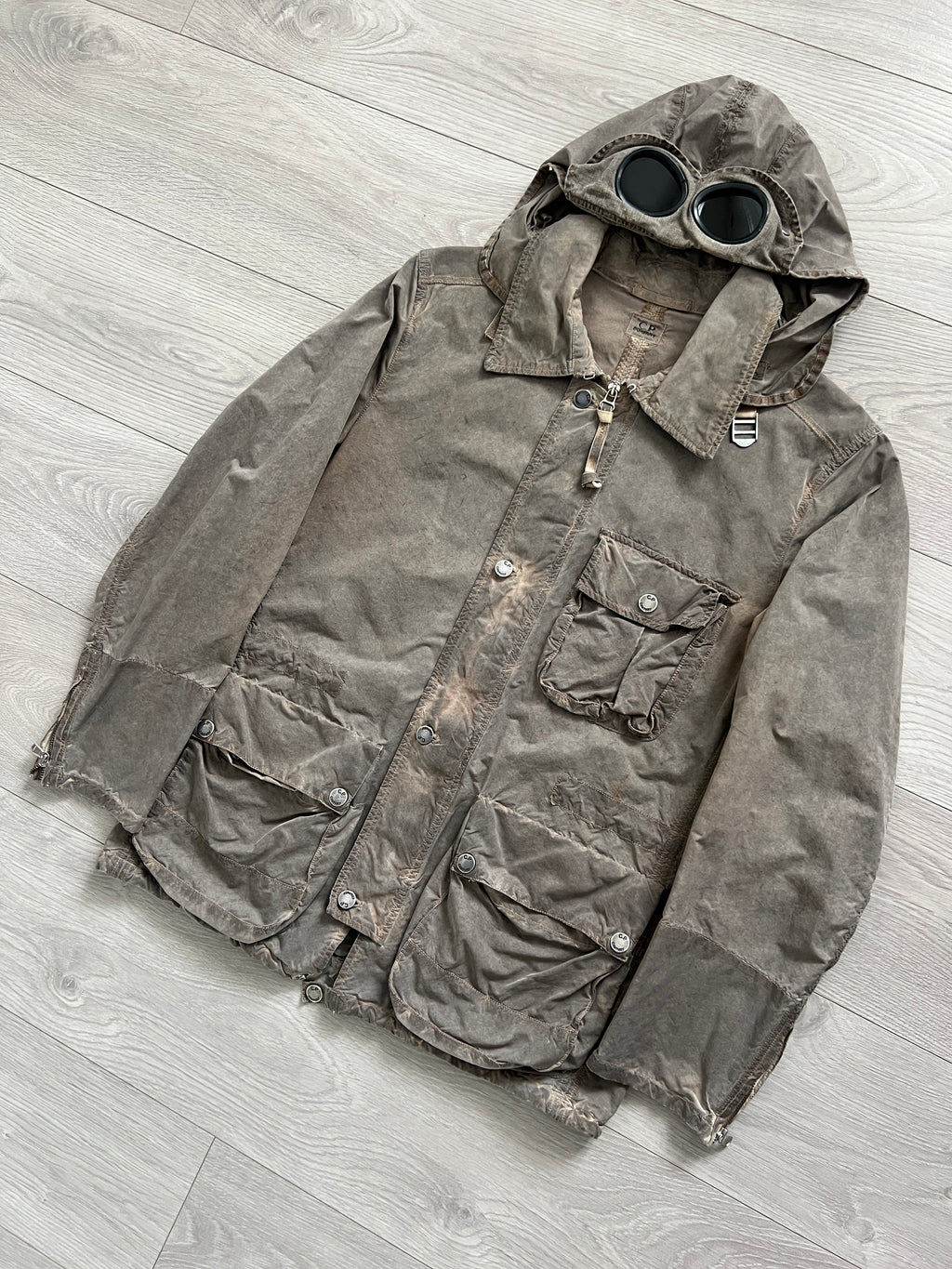 C.P. Company SS2006 Tinto Terra Mille Miglia Garment Dyed Cargo Goggle Jacket - Size M