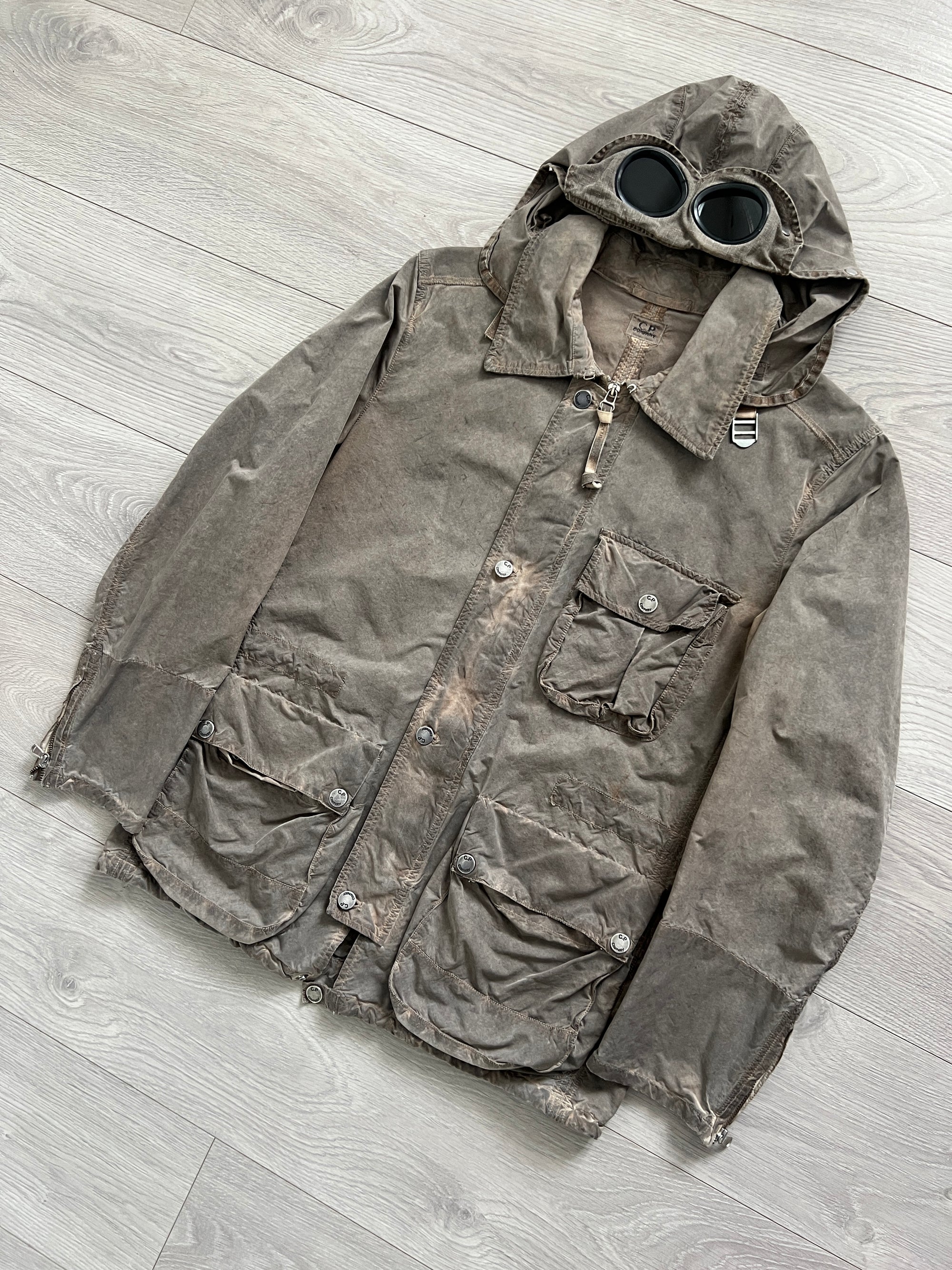 C.P. Company SS2006 Tinto Terra Mille Miglia Garment Dyed Cargo Goggle Jacket - Size M